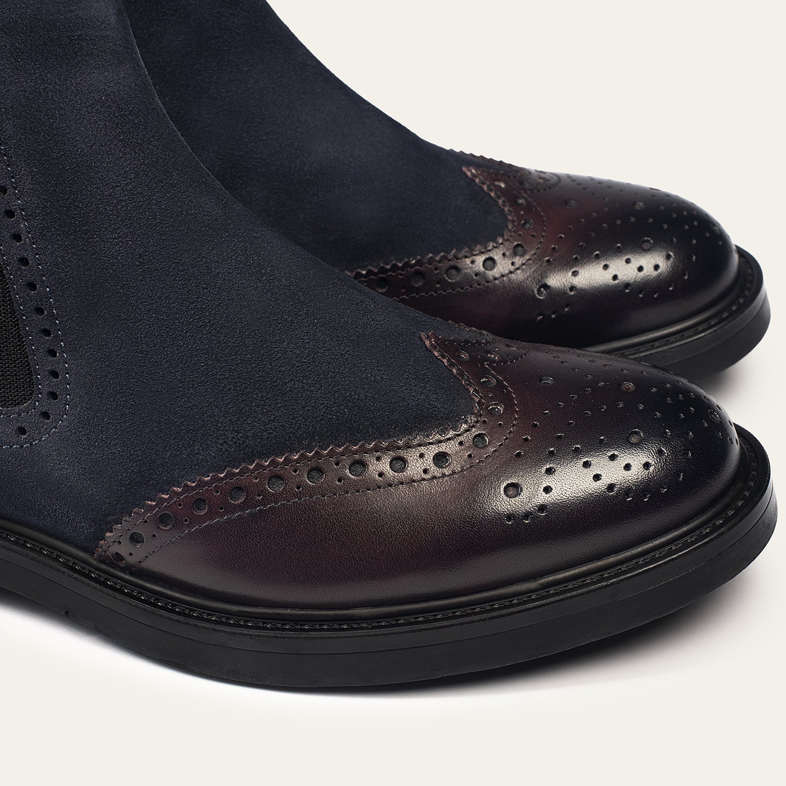 Dellovo Bruni Stivaletto Uomo nero-mility pelle bicolore