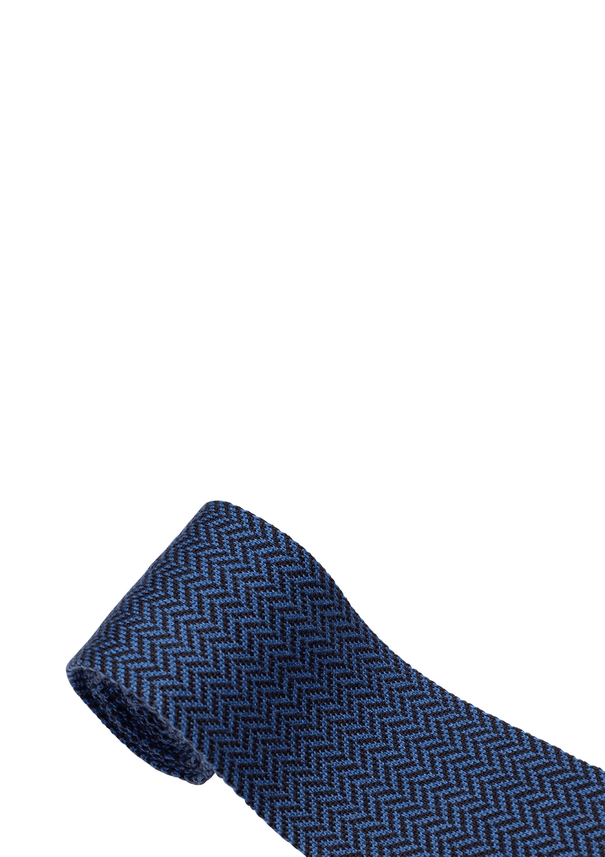 Stefano Bemer Maglia cravatta cotone blu 8 cm