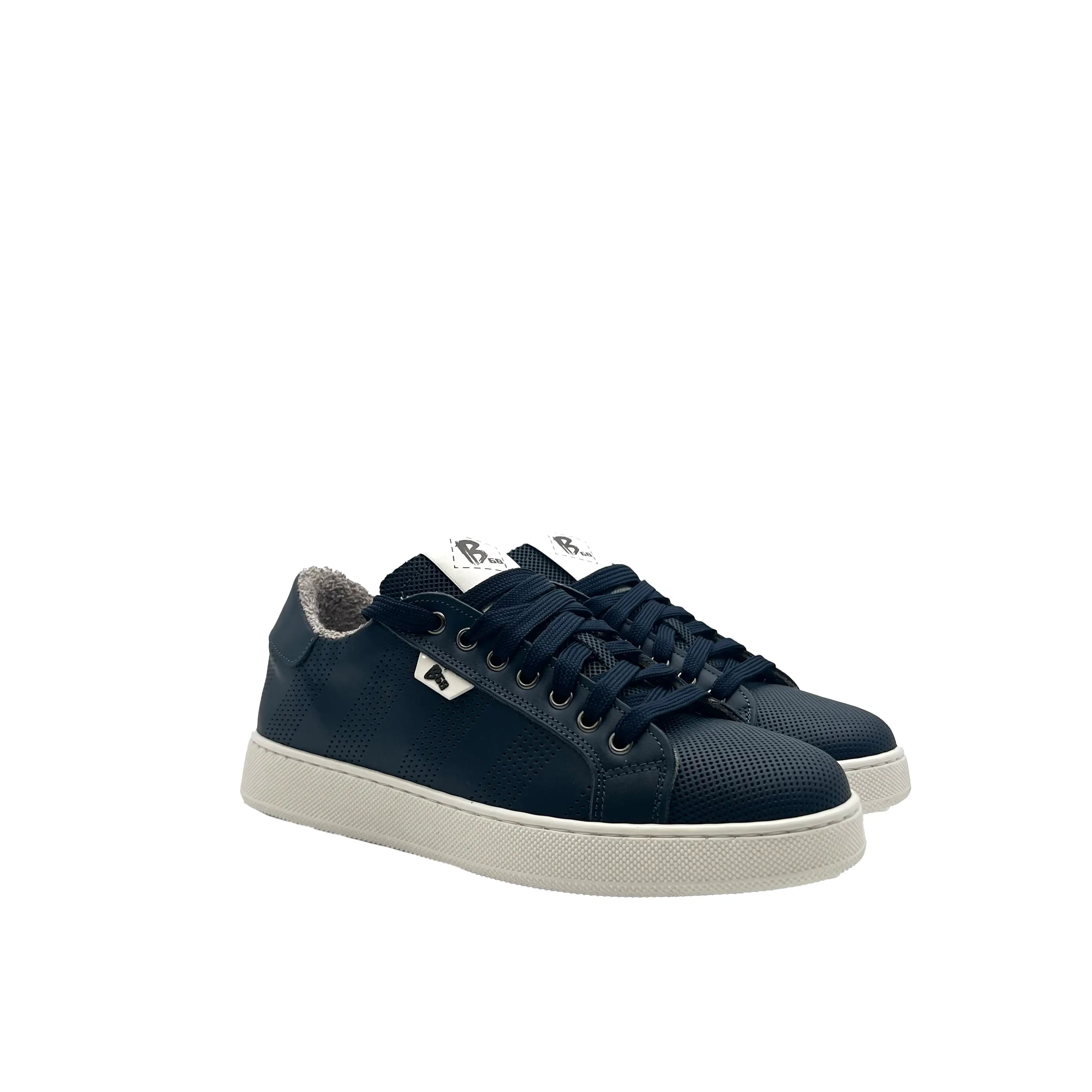 Sandro Barbera HEVO2 Sneakers Uomo Blu pelle microforata