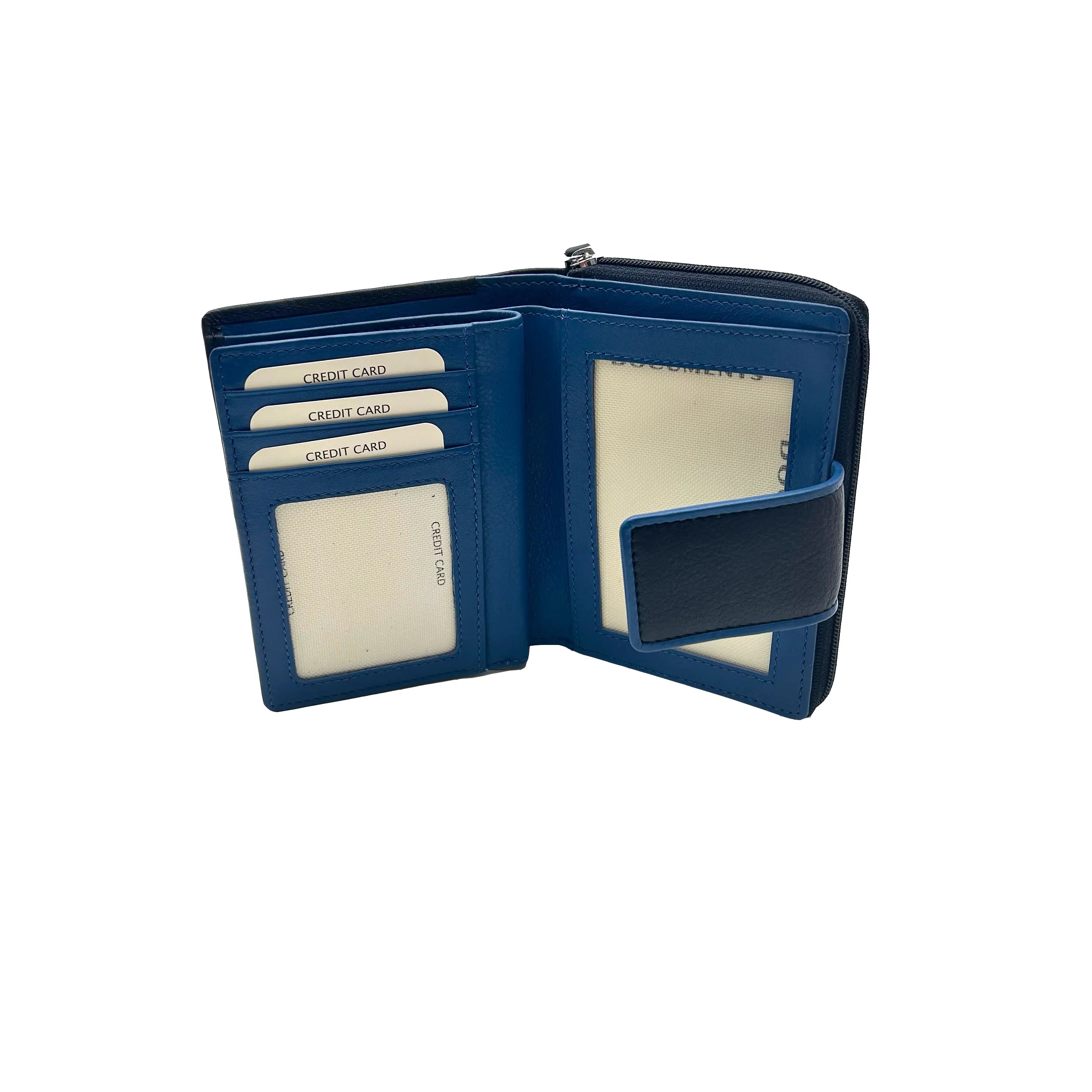 Sandro Barbera 8840 portafoglio donna blu royal vera pelle