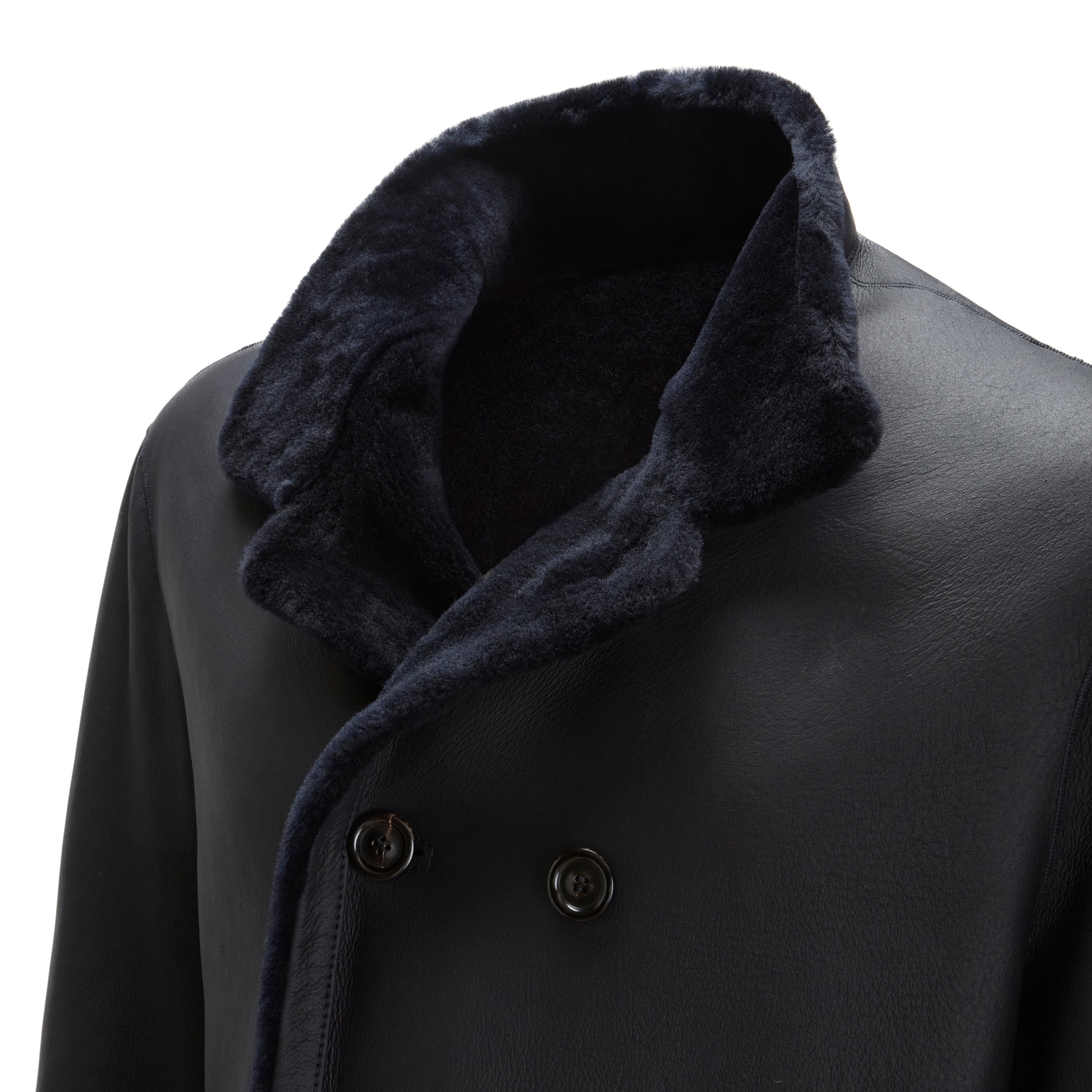 F.lli Rossetti 99810 cappotto uomo shearling blu reversibile