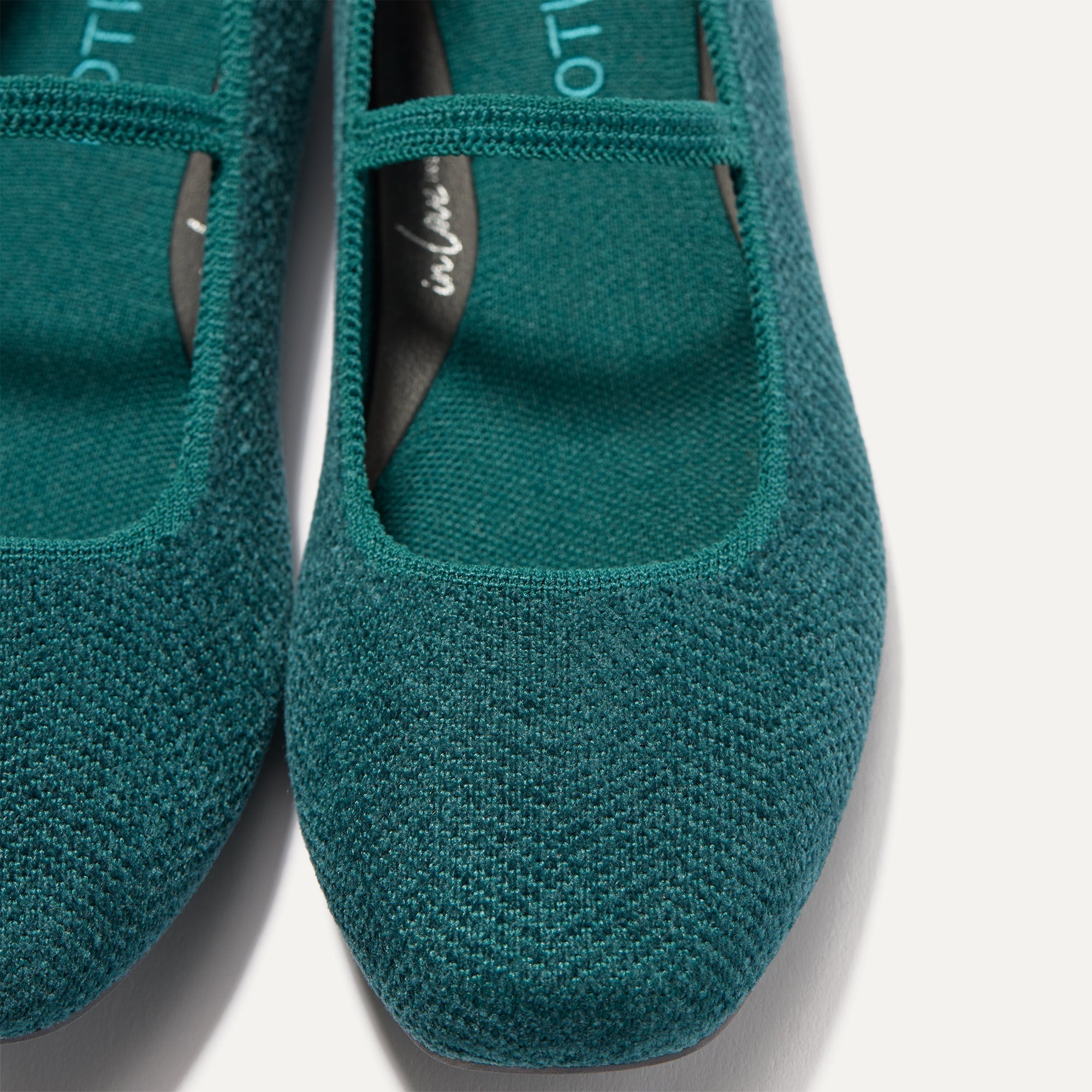 Rothy's Max Square Mary Jane ballerine ReVelvet Everglade verde