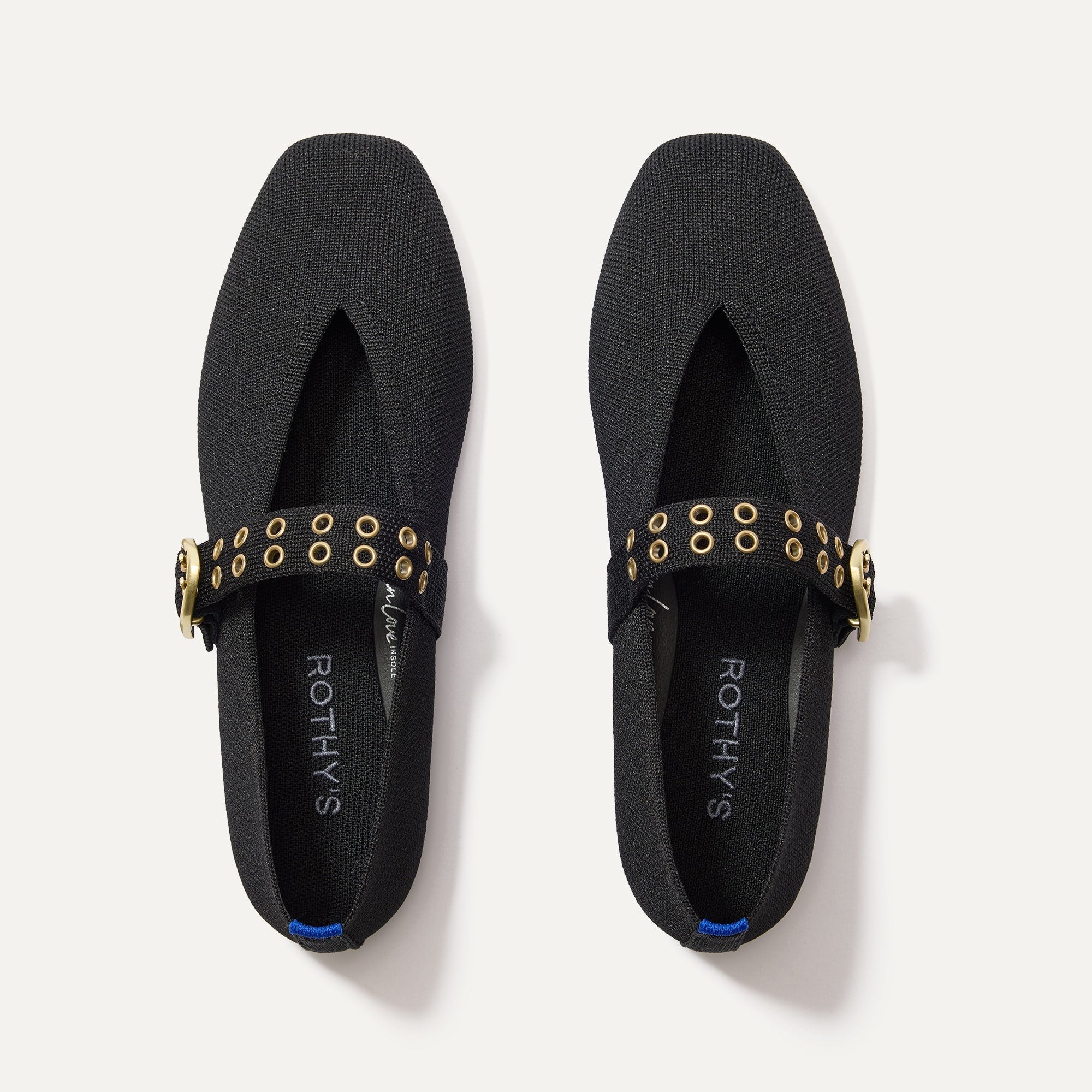 Rothy's Flats The Max Buckle Mary Jane ballerine Black punta quadra