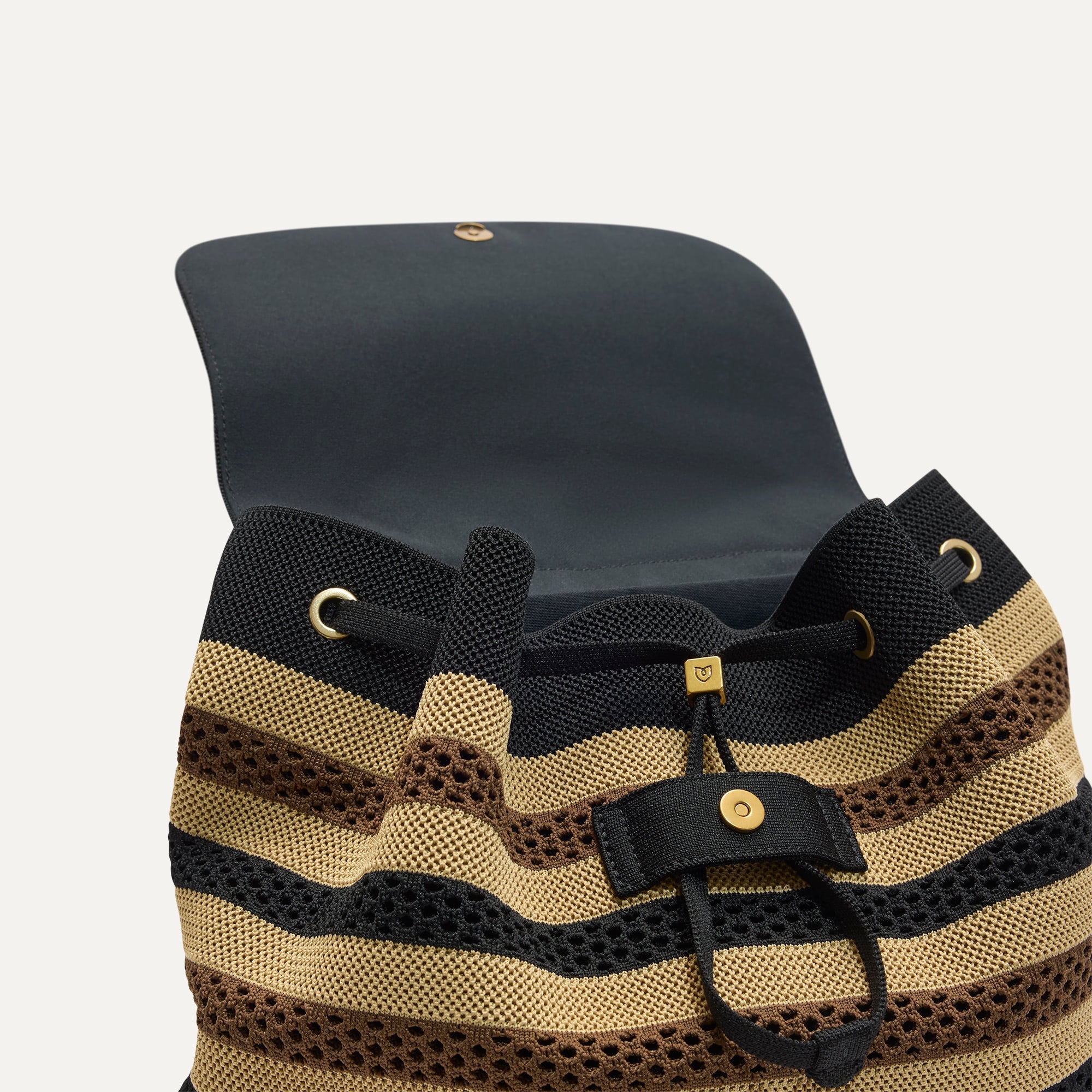 Rothy's The Cinch Backpack zaino Mocha Stripe coulisse