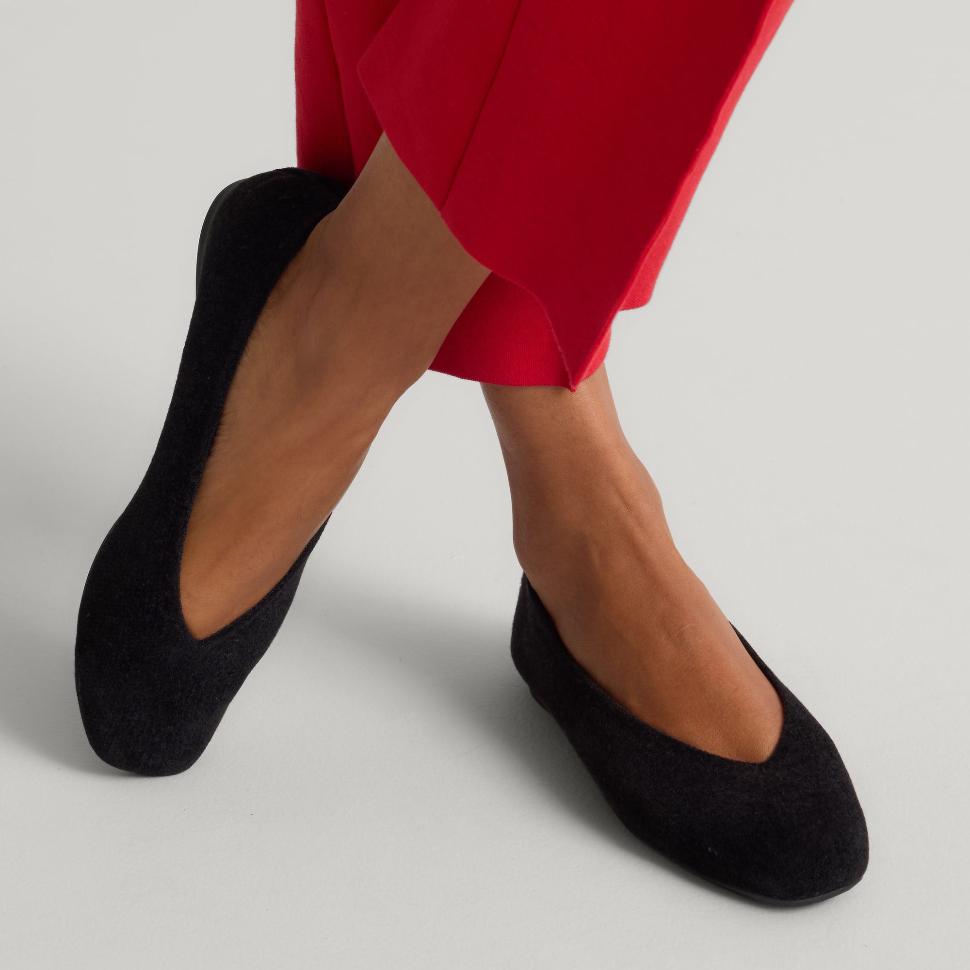Rothy's Max Square Ballerina ballerine ReVelvet Black velluto