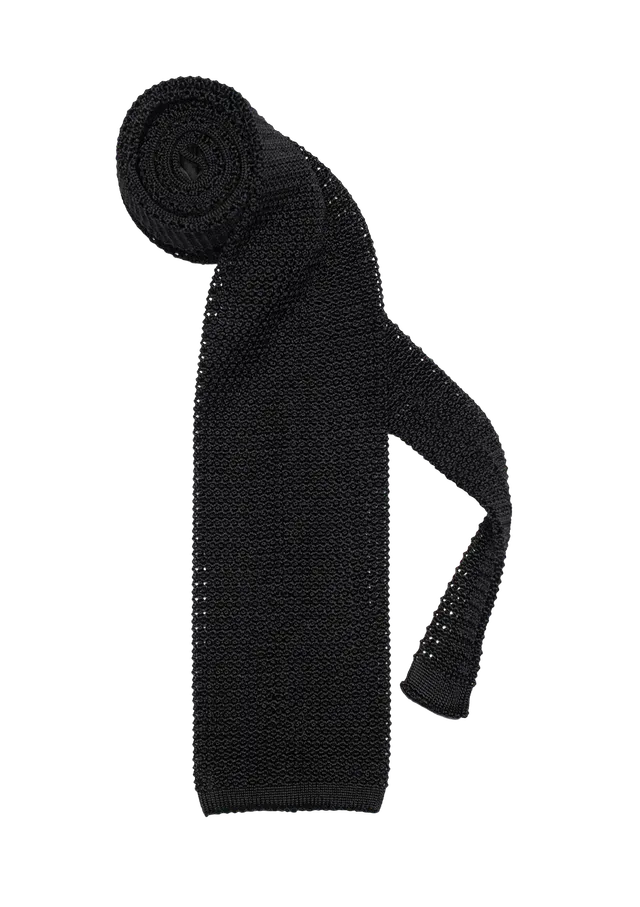 Stefano Bemer Ties cravatta seta nera 8 cm