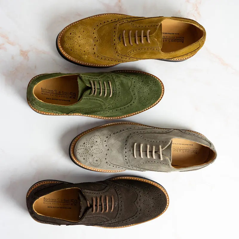Sandro Barbera 981 Oxford Full Brogue Moro Camoscio Vibram