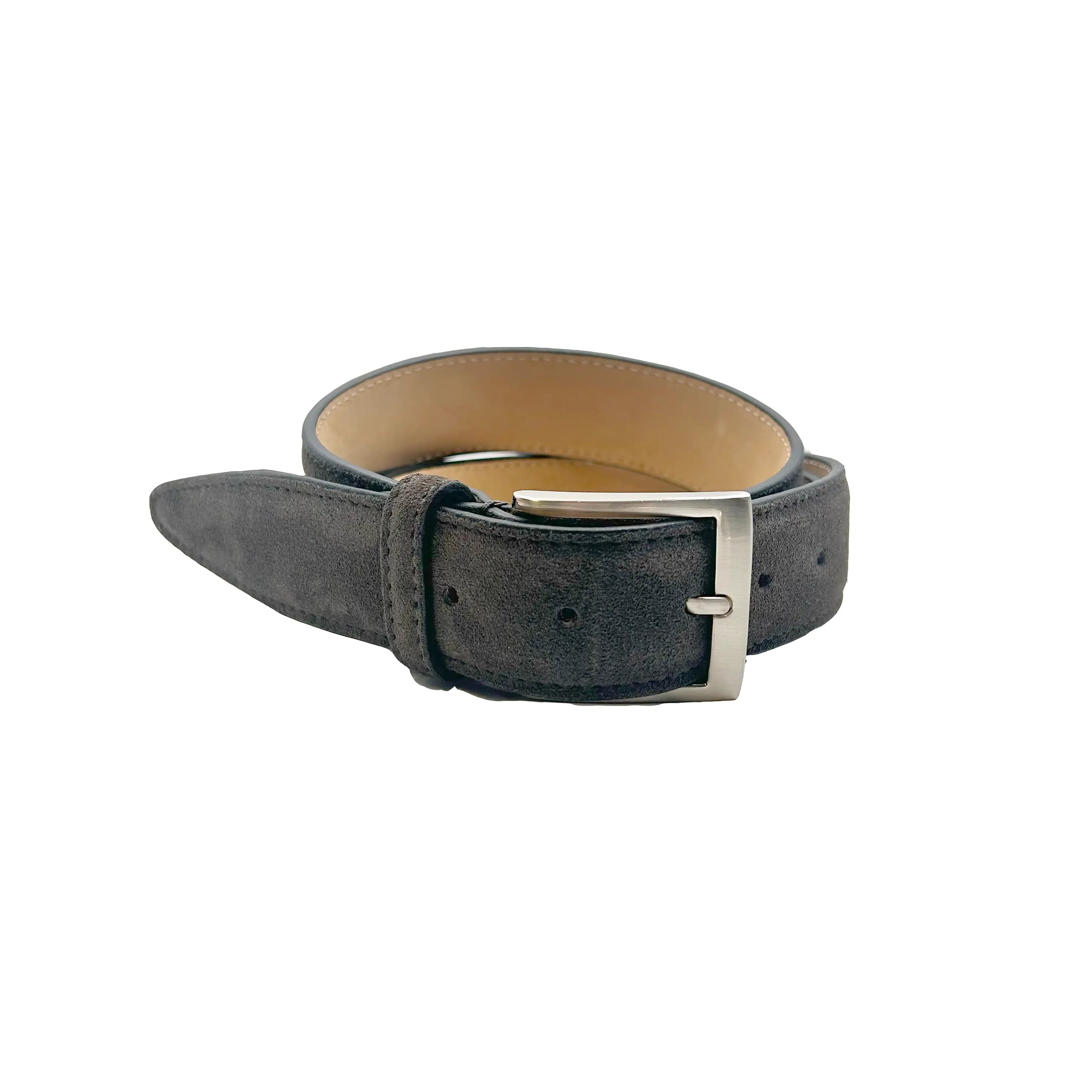 Sandro Barbera cintura camoscio antracite pelle 3,5 cm