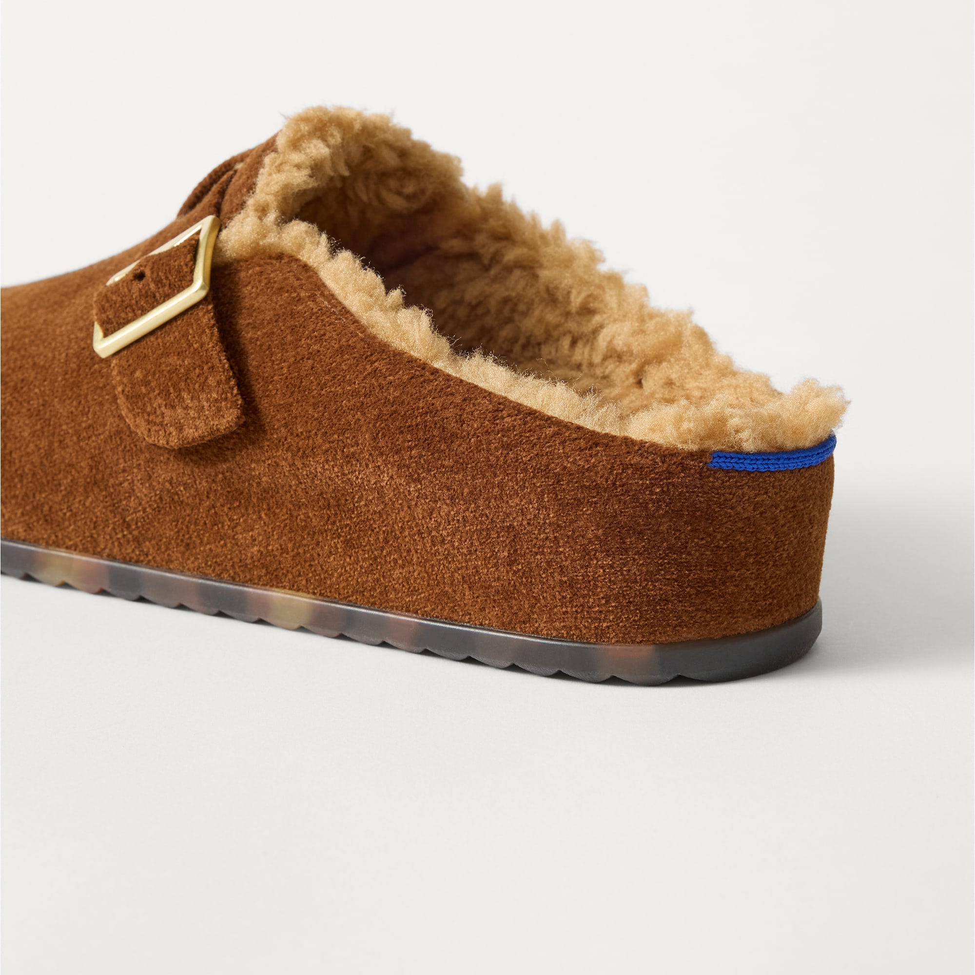 Rothy's Teddy Buckle Clog zoccoli donna ReVelvet Russet foderati