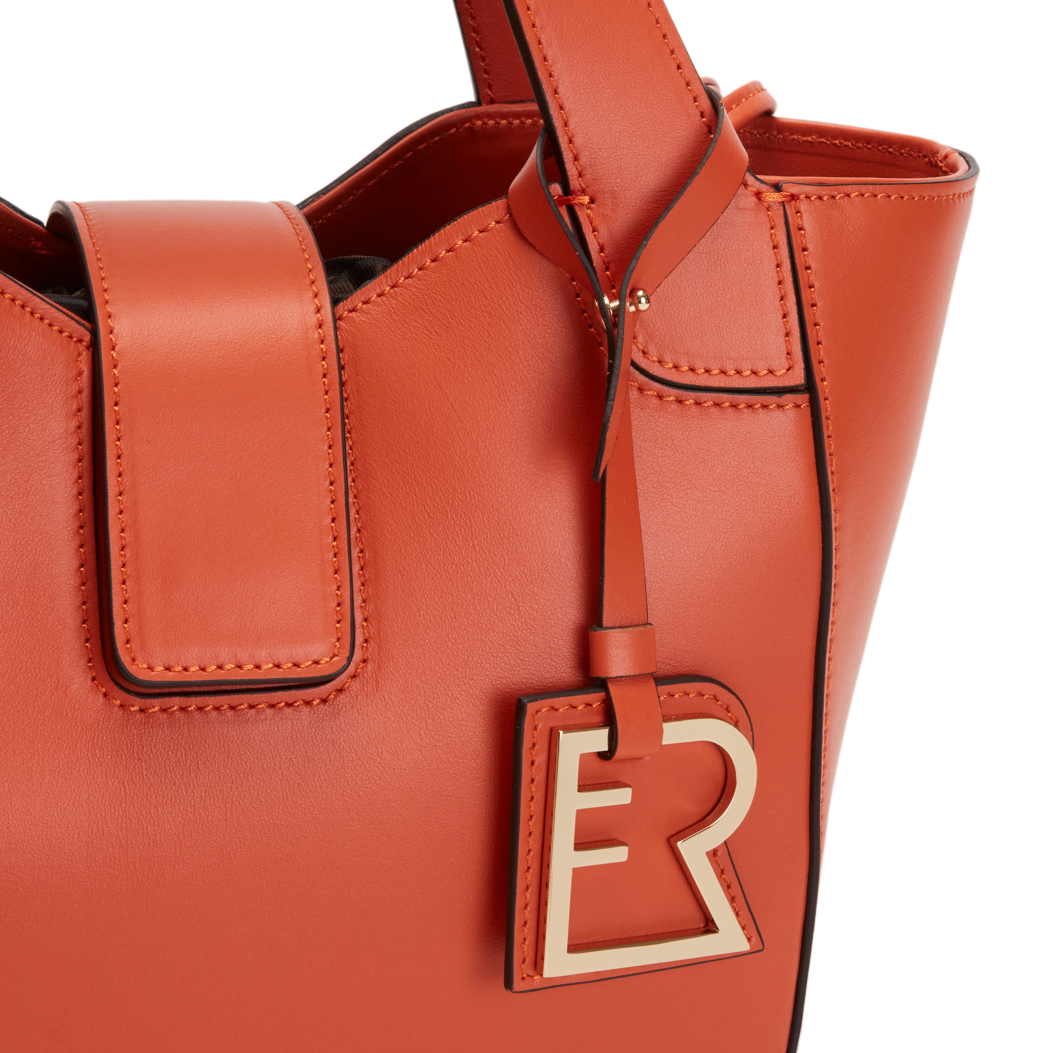 F.lli Rossetti Lisetta Tote Piccola Borsa Mandarino Pelle