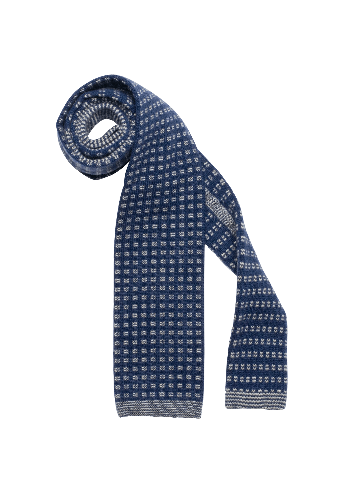 Stefano Bemer Ties cravatta lana blu maglia fantasia 7