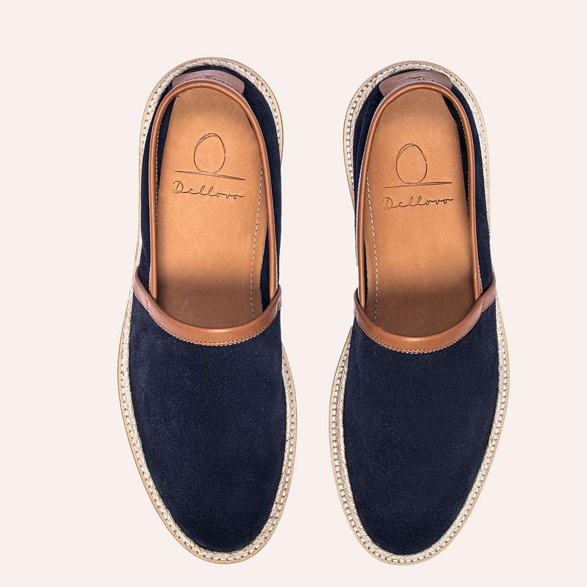 Dellovo Positano espadrillas uomo camoscio sabbia