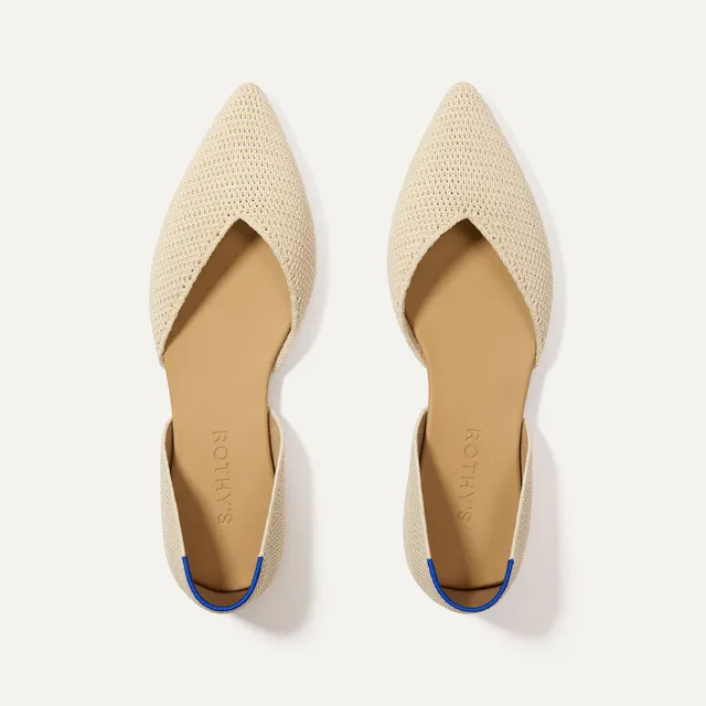 Rothy's The D'Orsay Point ballerine conch raffia avorio