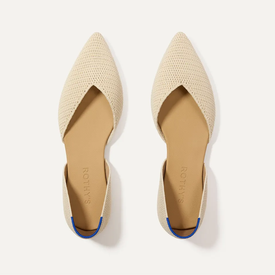 Rothy's The D'Orsay Point ballerine conch raffia avorio