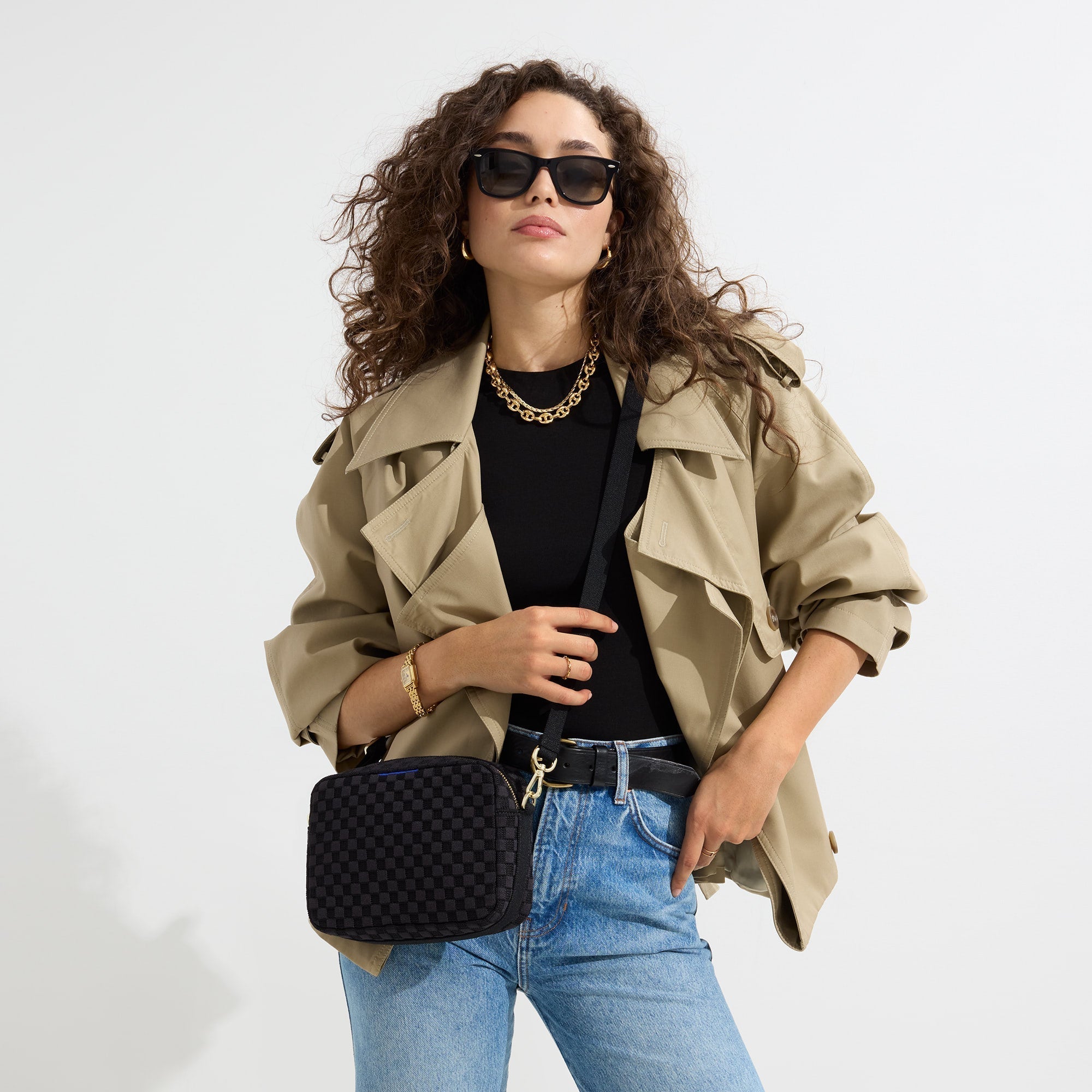 Rothy's Crossbody Camera Bag tracolla Black Sand 20 cm