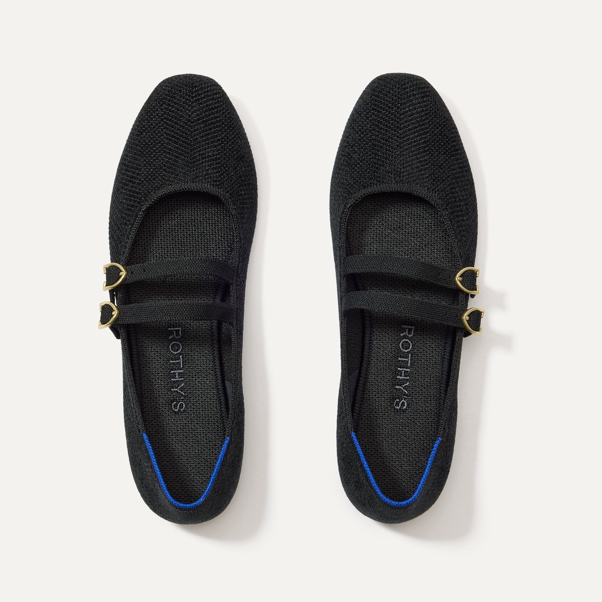 Rothy's The Double Buckle Mary Jane ballerine nero revelvet