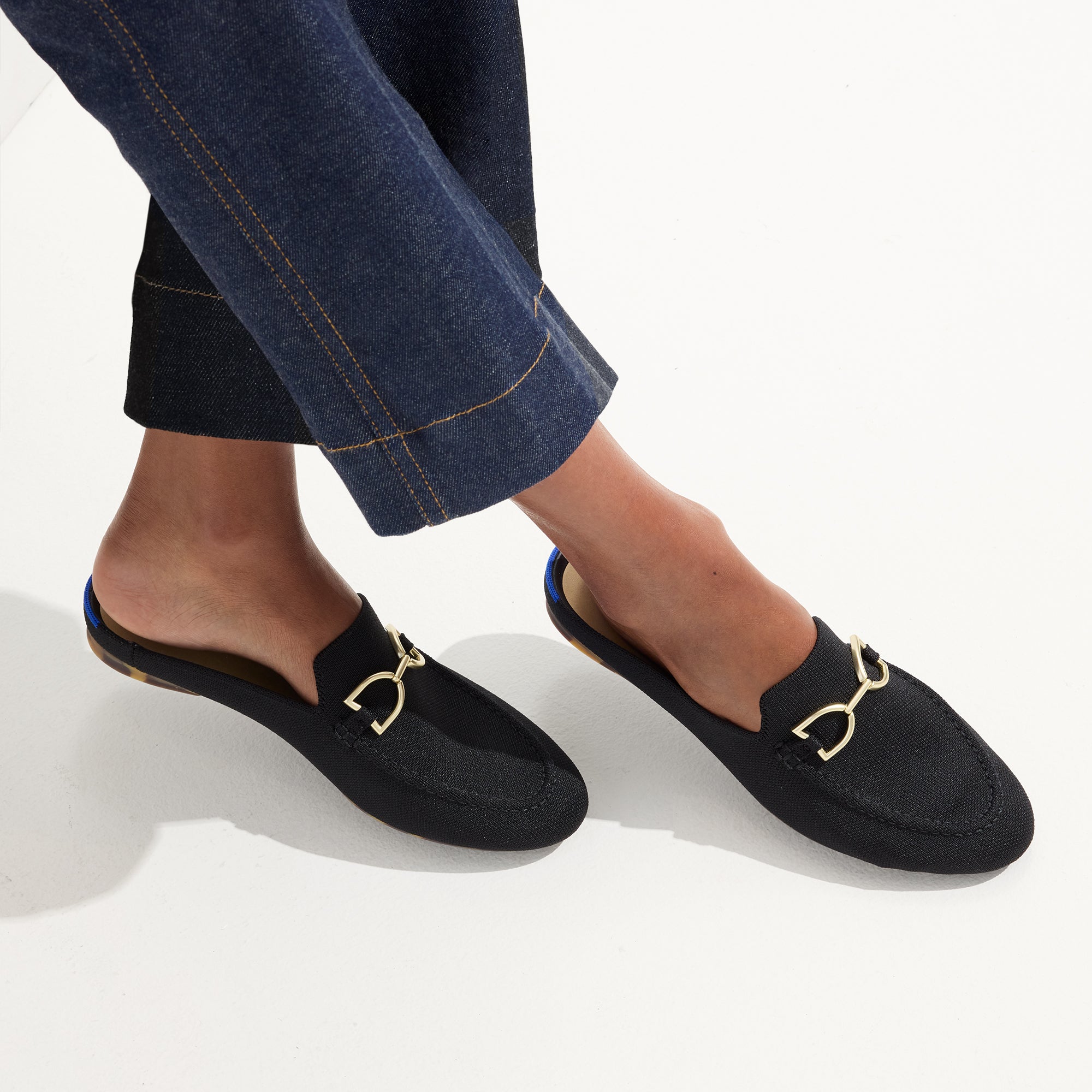 Rothy's The Double Bit Loafer Mule mocassini neri morsetto