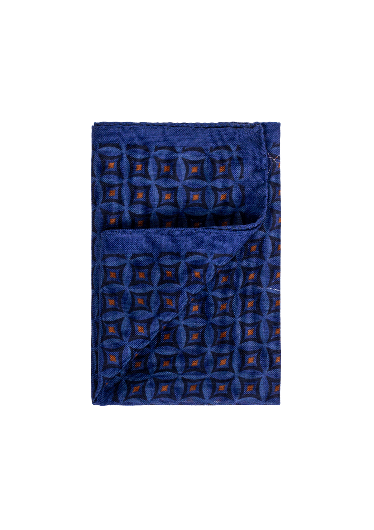 Stefano Bemer SV5004/A pochette lana blu fantasia rombi