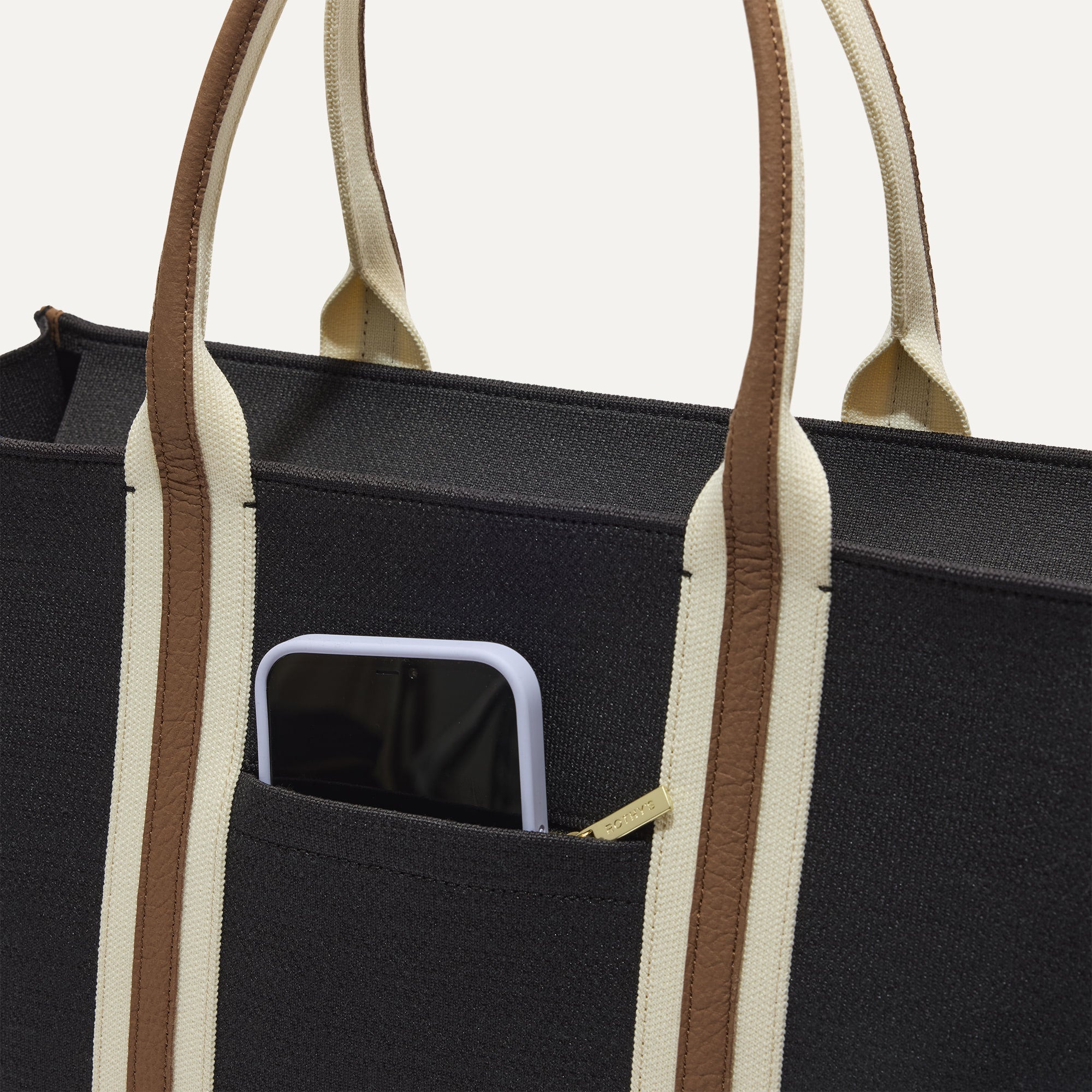 Rothy's The Classic Tote borsa Black Coffee con zip