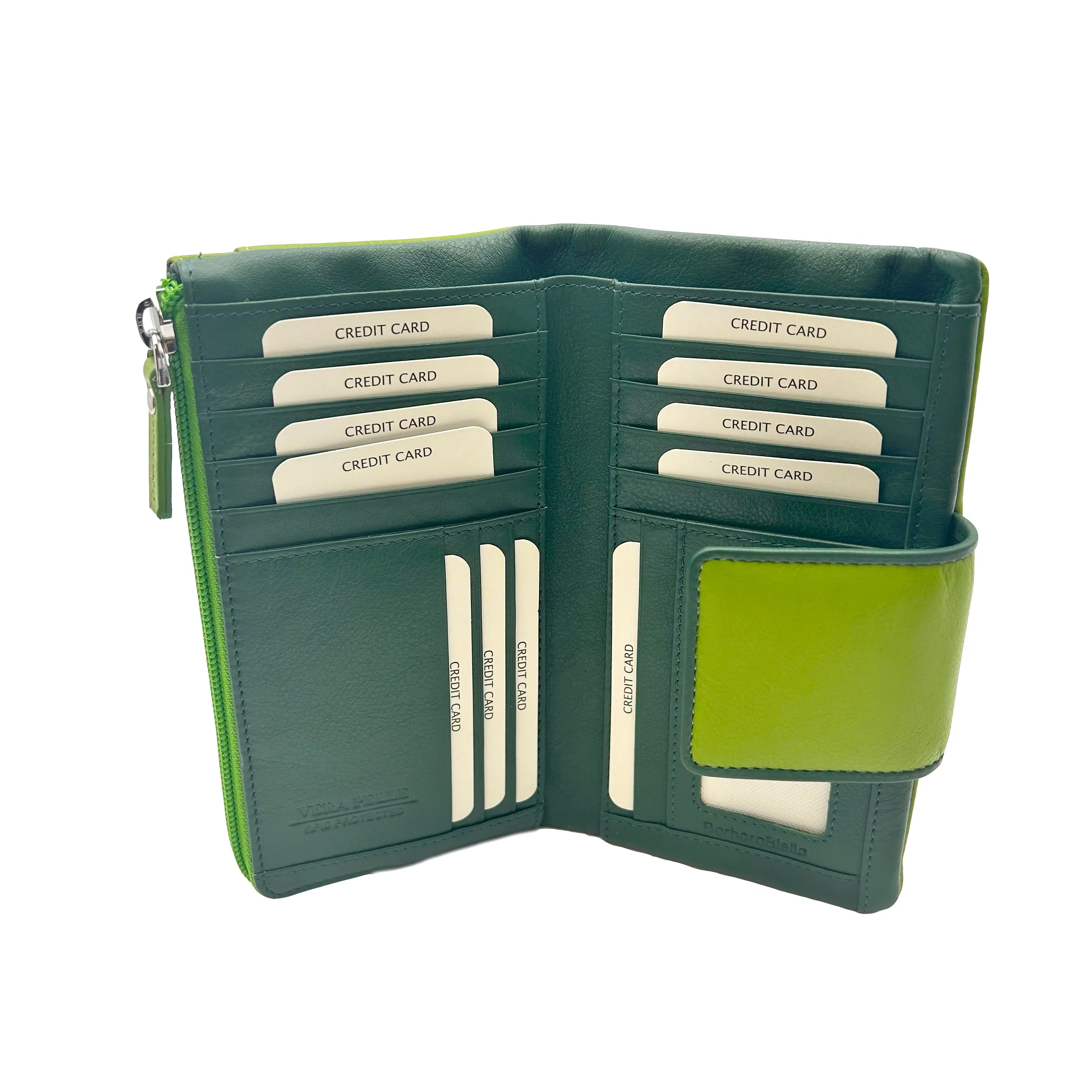 Sandro Barbera 9327 portafoglio donna verde vera pelle