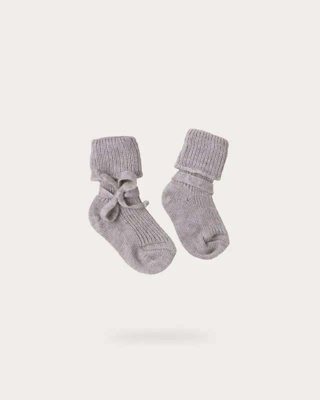Wildling Chiengora calzini neonato lana grigio chiaro EU 15-18