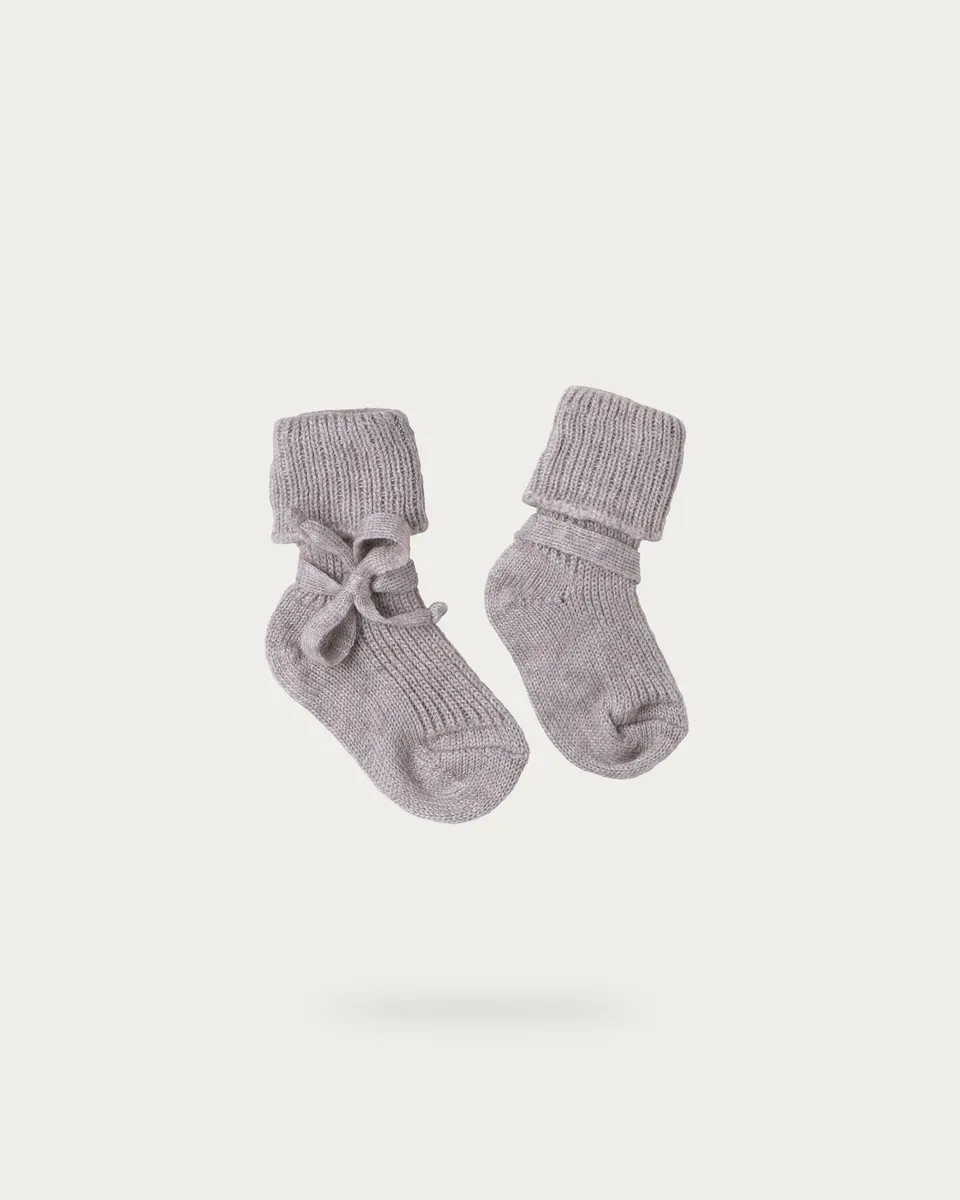 Wildling Chiengora calzini neonato lana grigio chiaro EU 15-18