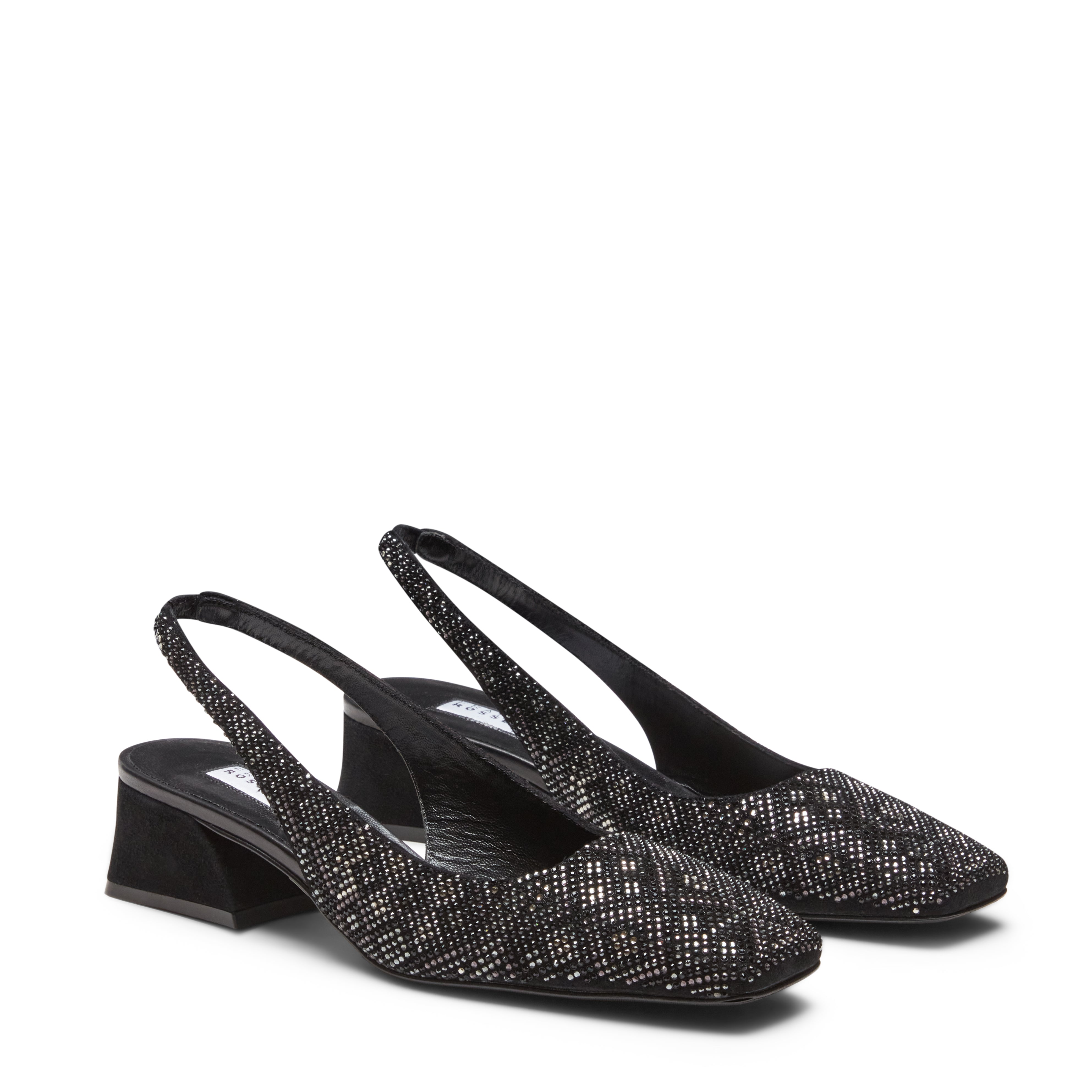 F.lli Rossetti Décolleté 68173 Suede Nero Strass Tacco 40