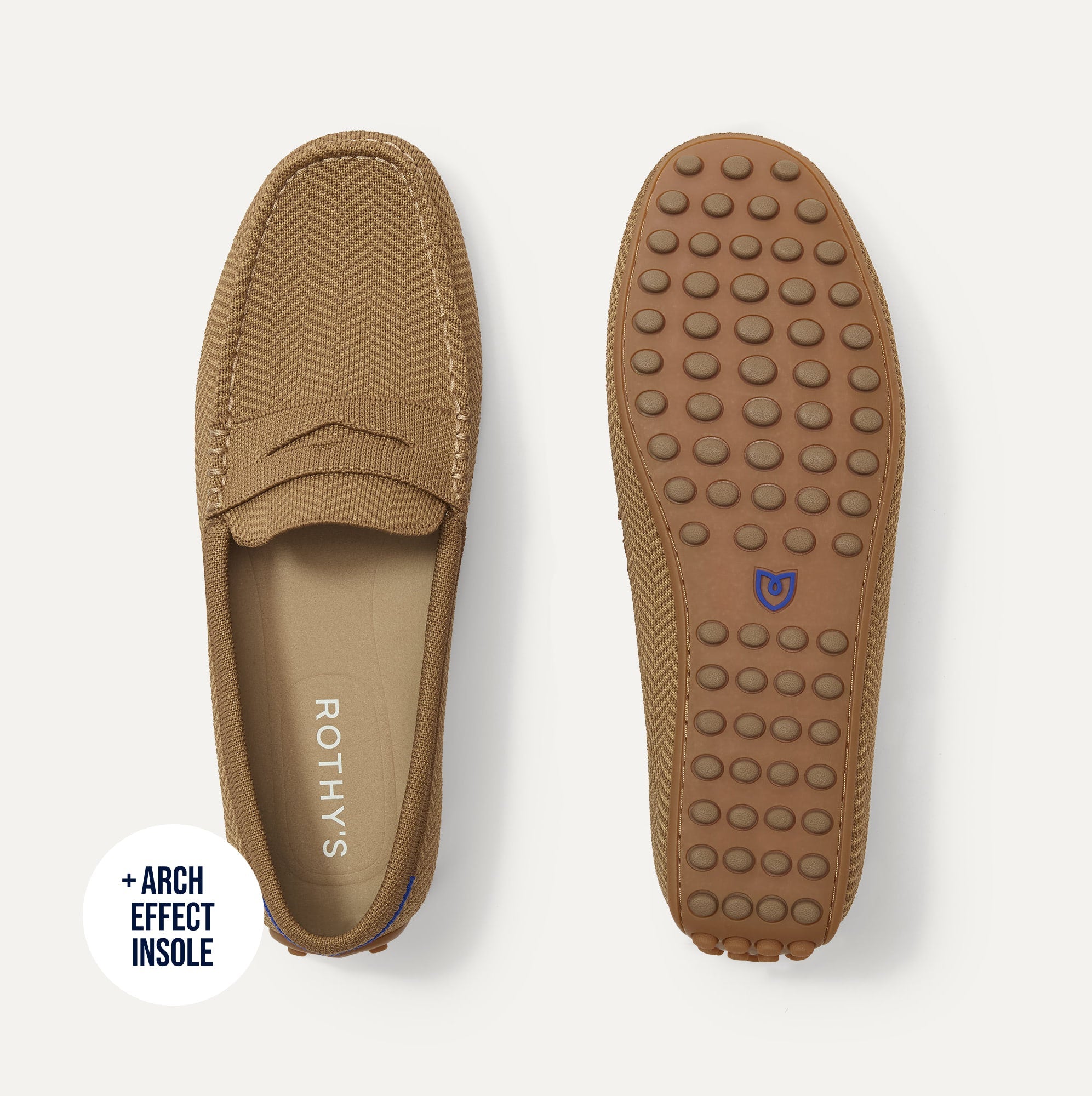 Rothy's The Men's Driver mocassino uomo Oak Herringbone knit