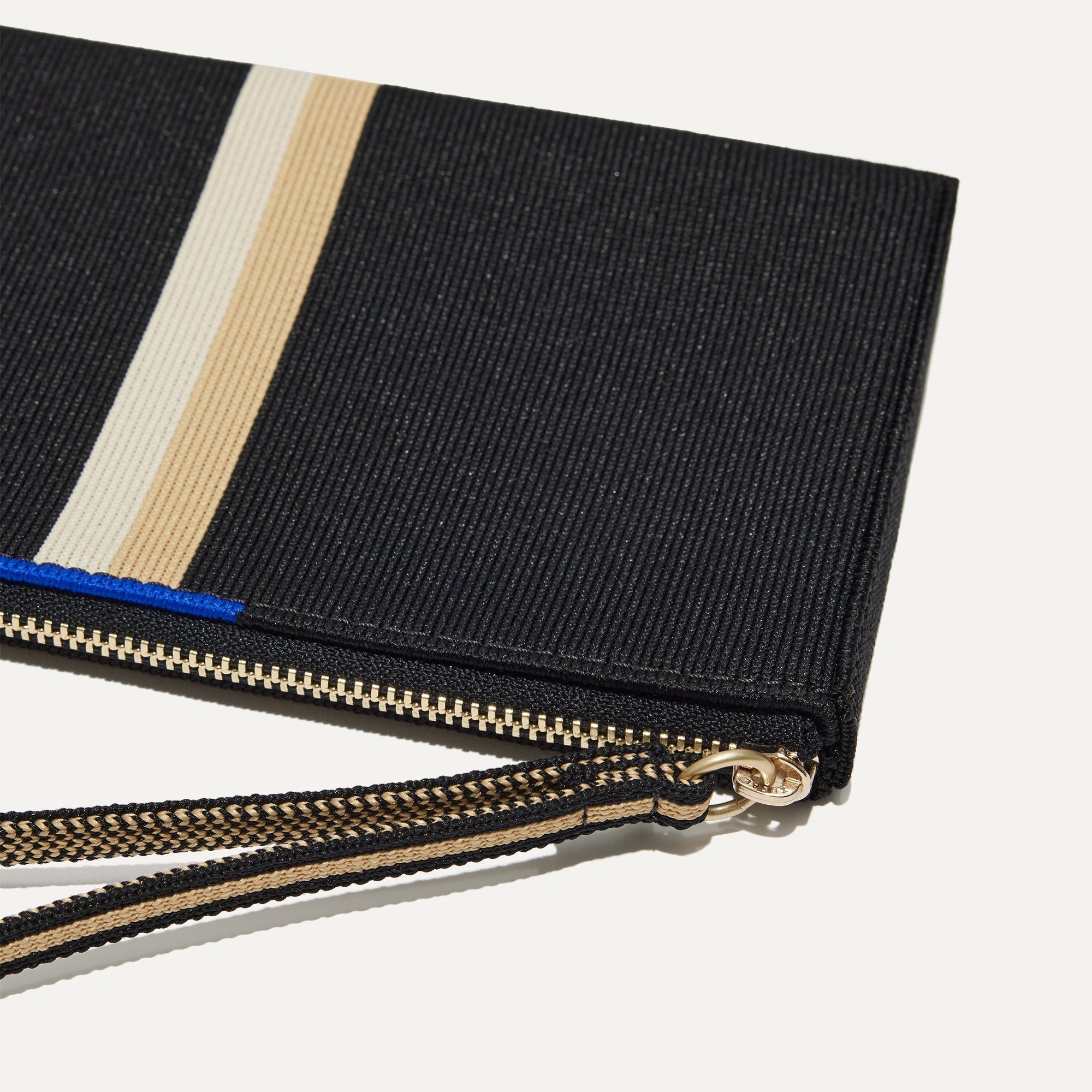 Rothy's Wallet Wristlet pochette Black Portobello Stripe righe