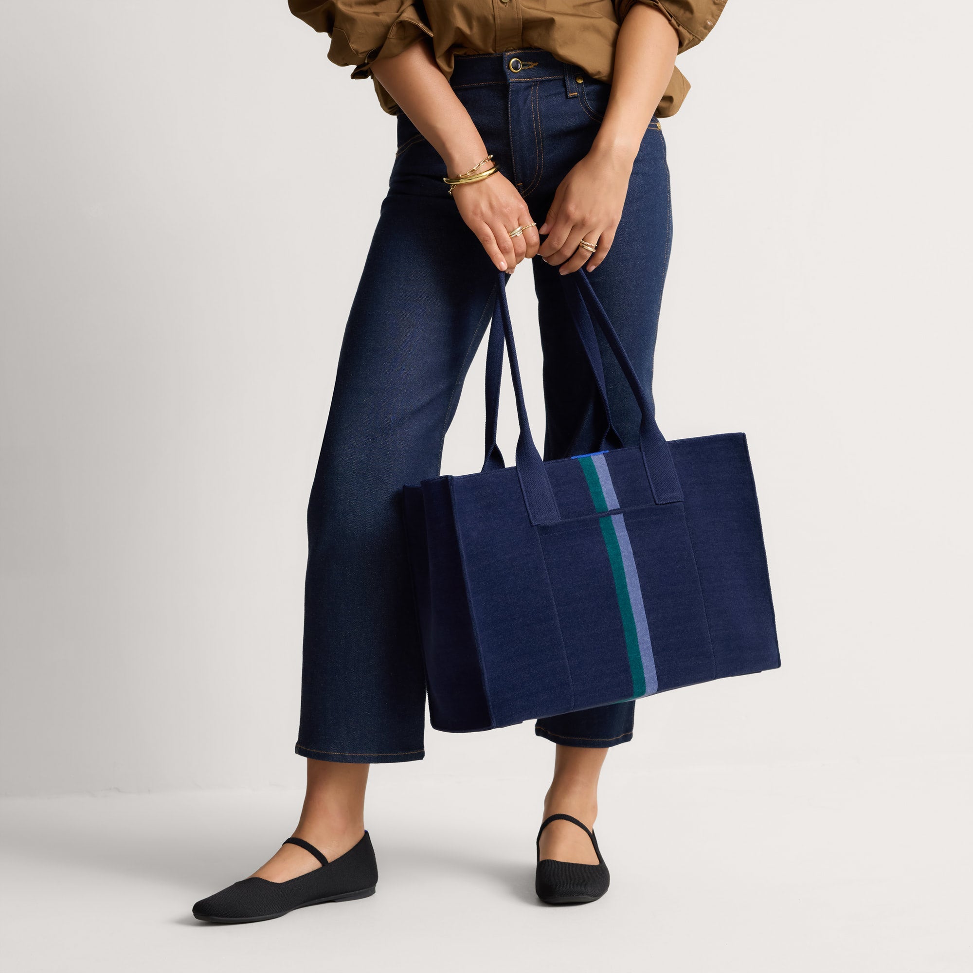 Rothy's Classic Tote tote bag ReVelvet Peacock blu verde