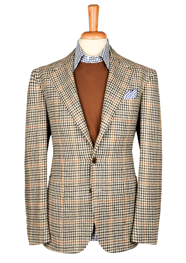 Stefano Bemer SV2098 Blazer Lana Pied-de-Poule Destrutturato