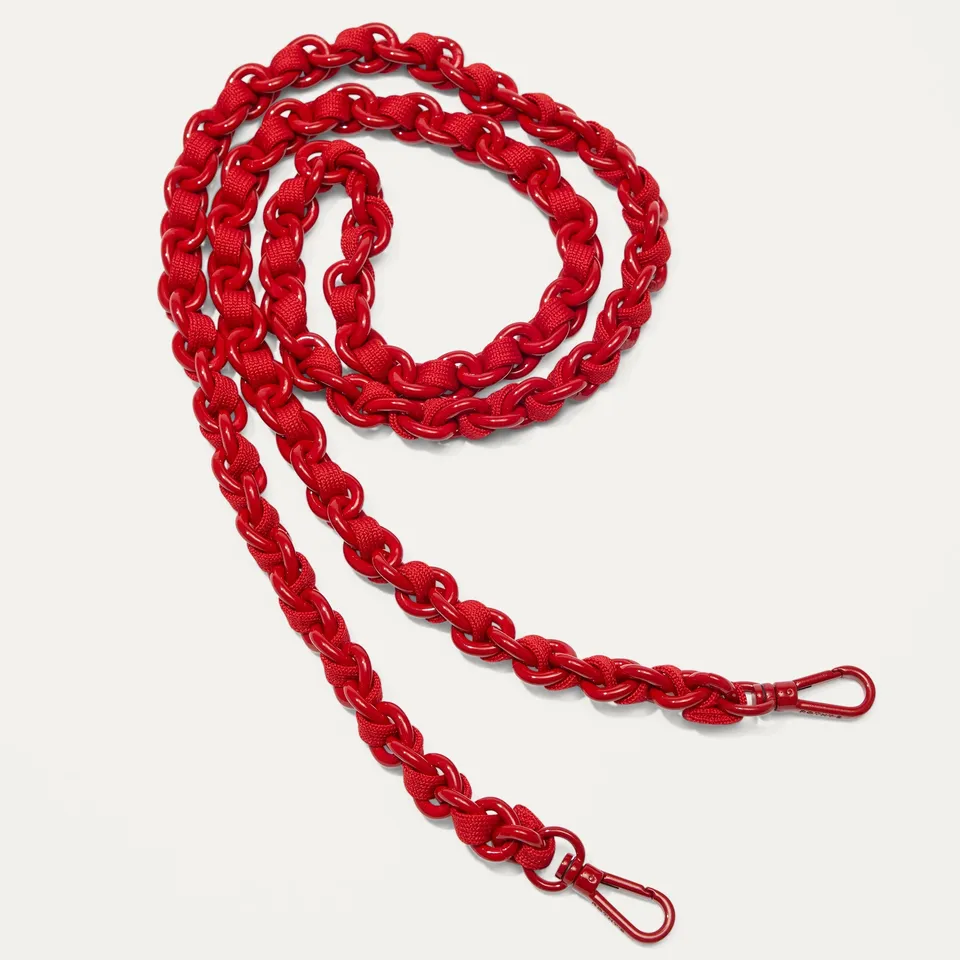 Rothy's The Crossbody Strap tracolla Scarlet Chain-Knit rossa