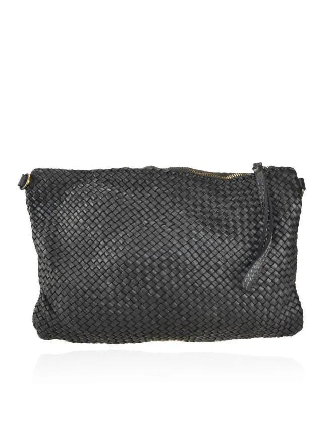 Sandro Barbera BAAY24 Pochette Nera Pelle Intrecciata