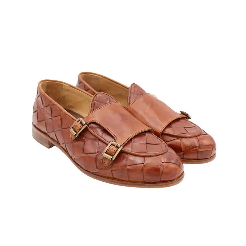 Sandro Barbera Stringate 809/6 scarpe cuoio intreccio