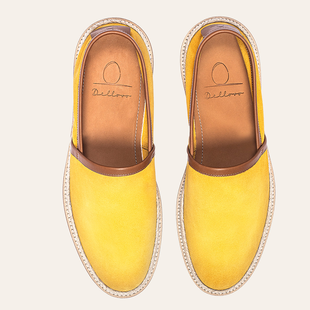Dellovo Positano espadrillas uomo camoscio sabbia
