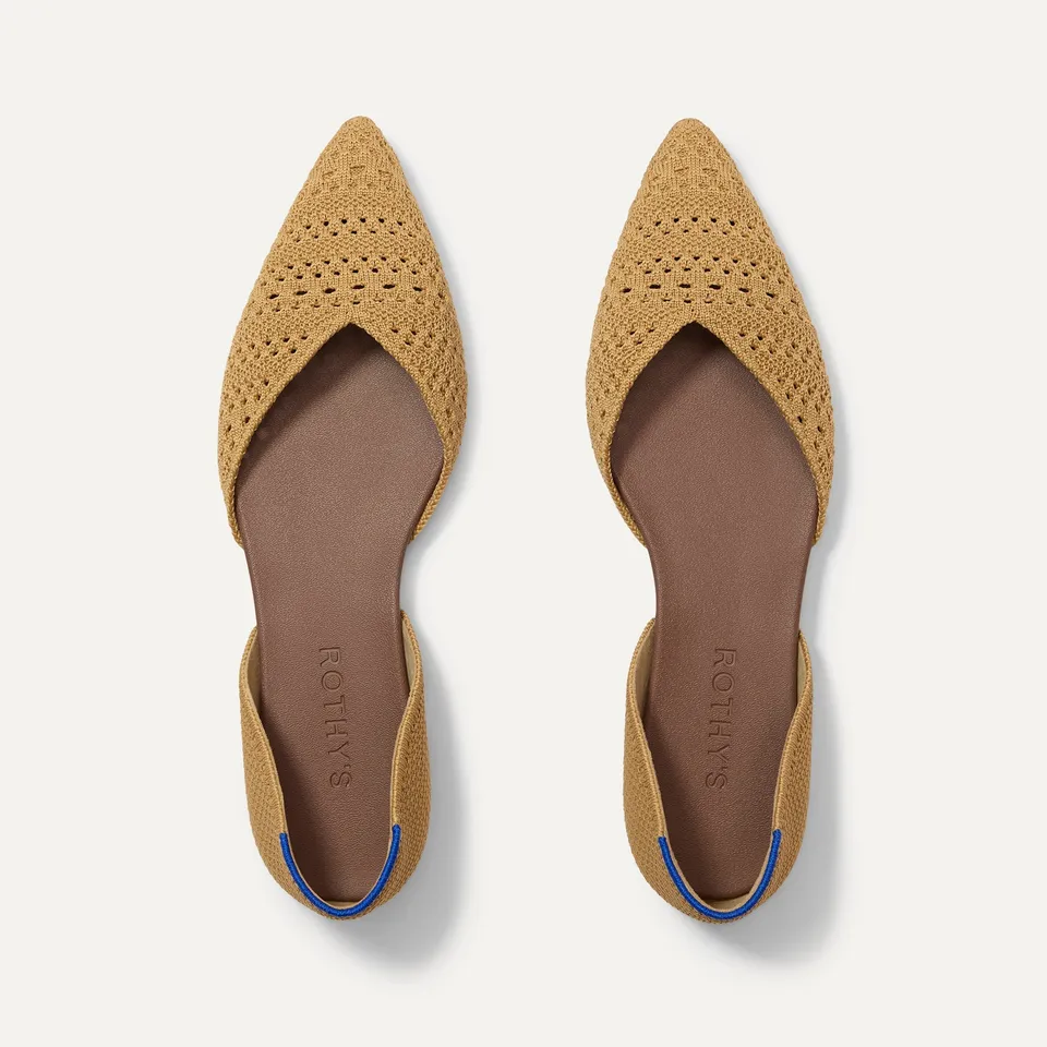 Rothy's The D'Orsay Point ballerine camel crochet punta affusolata