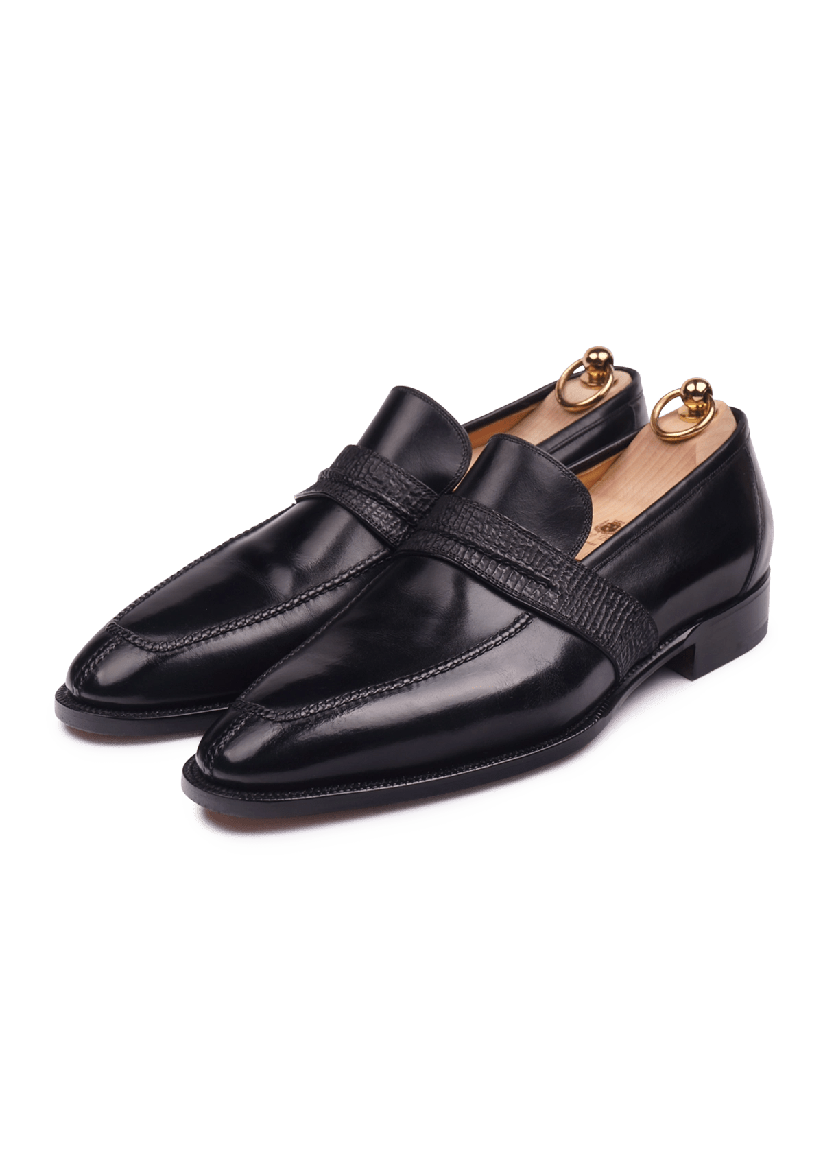 Stefano Bemer Loafers C1230 mocassini neri penny squalo