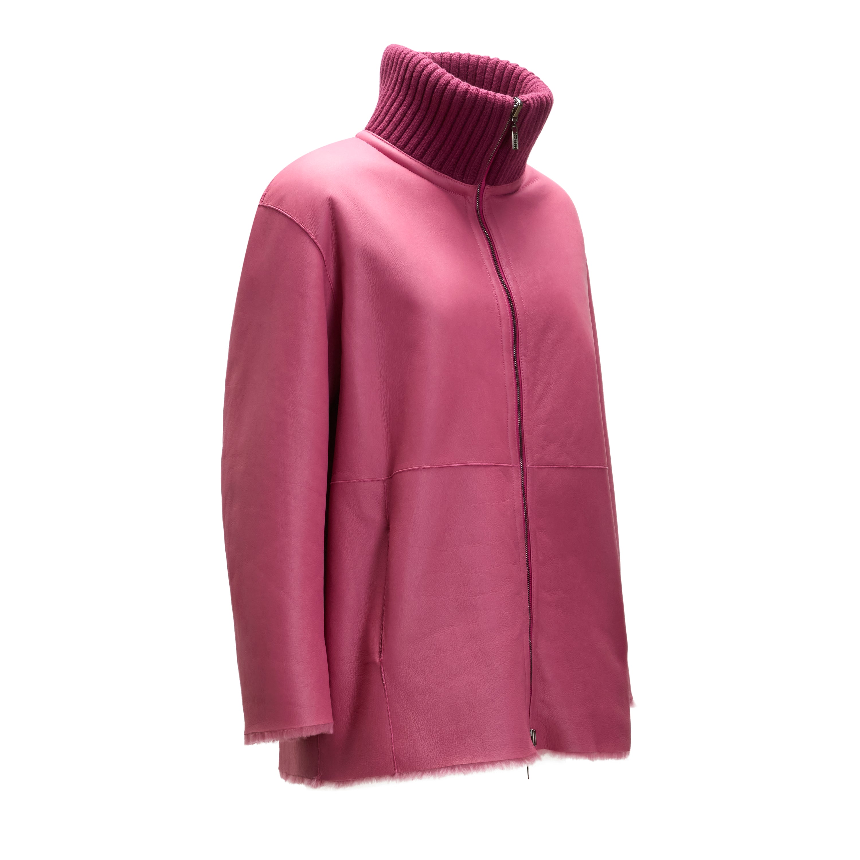 F.lli Rossetti 98416 Cappotto Donna Rosa Antico Shearling Reversibile