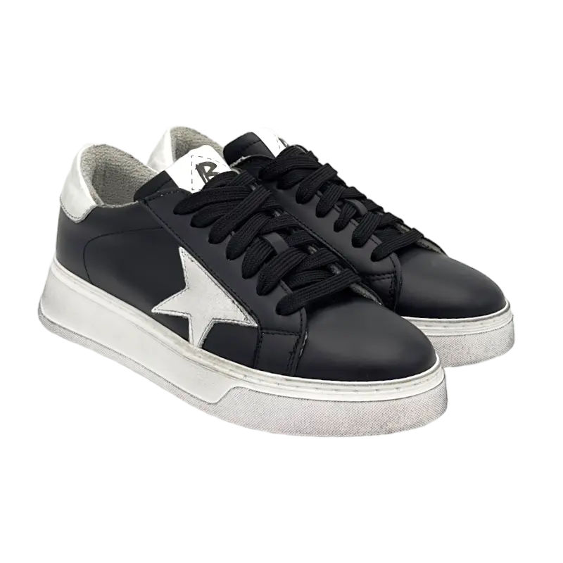 Sandro Barbera B68 Hollywood Black Sneaker Nero in Pelle