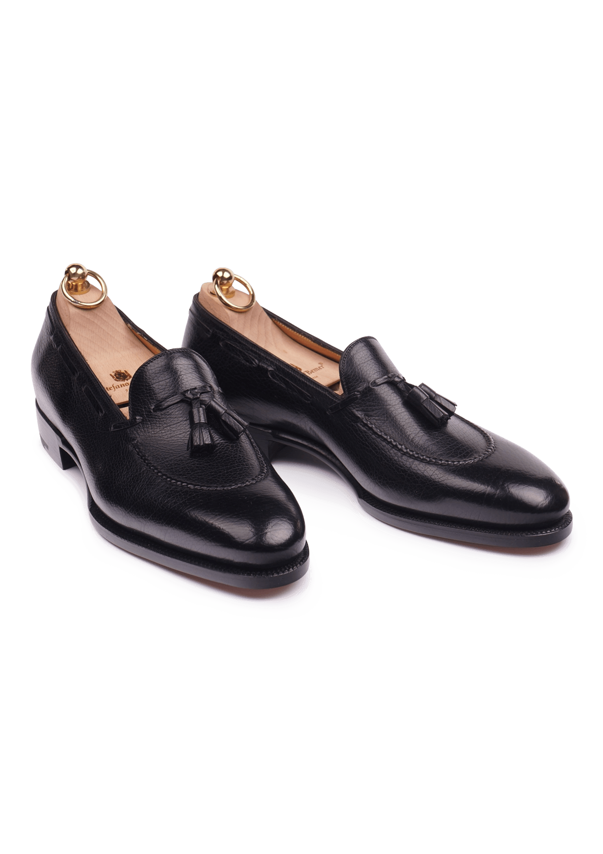 Stefano Bemer Loafers C1327 mocassini neri nappine pelle