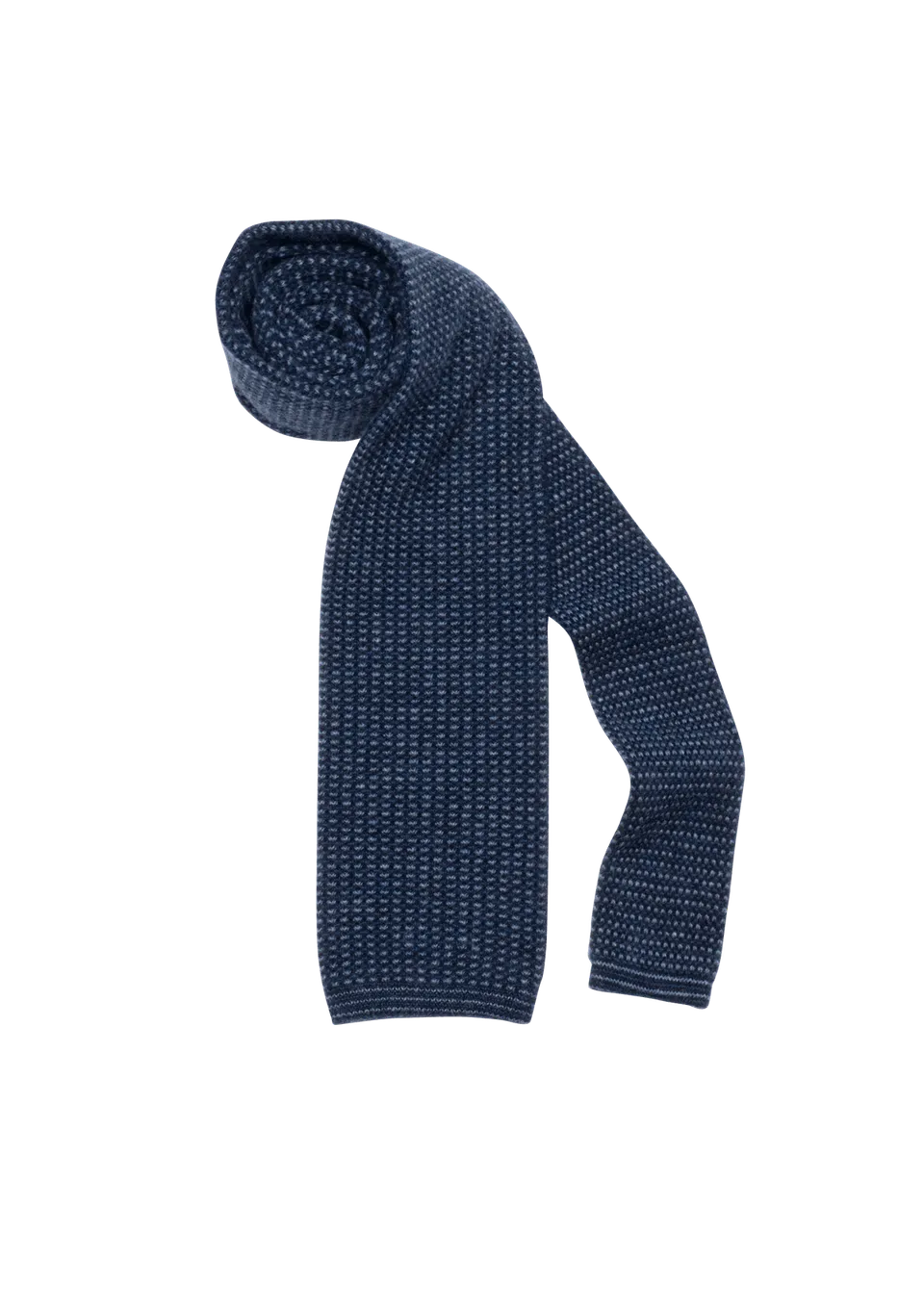 Stefano Bemer Ties cravatta lana maglia blu azzurro 8 cm