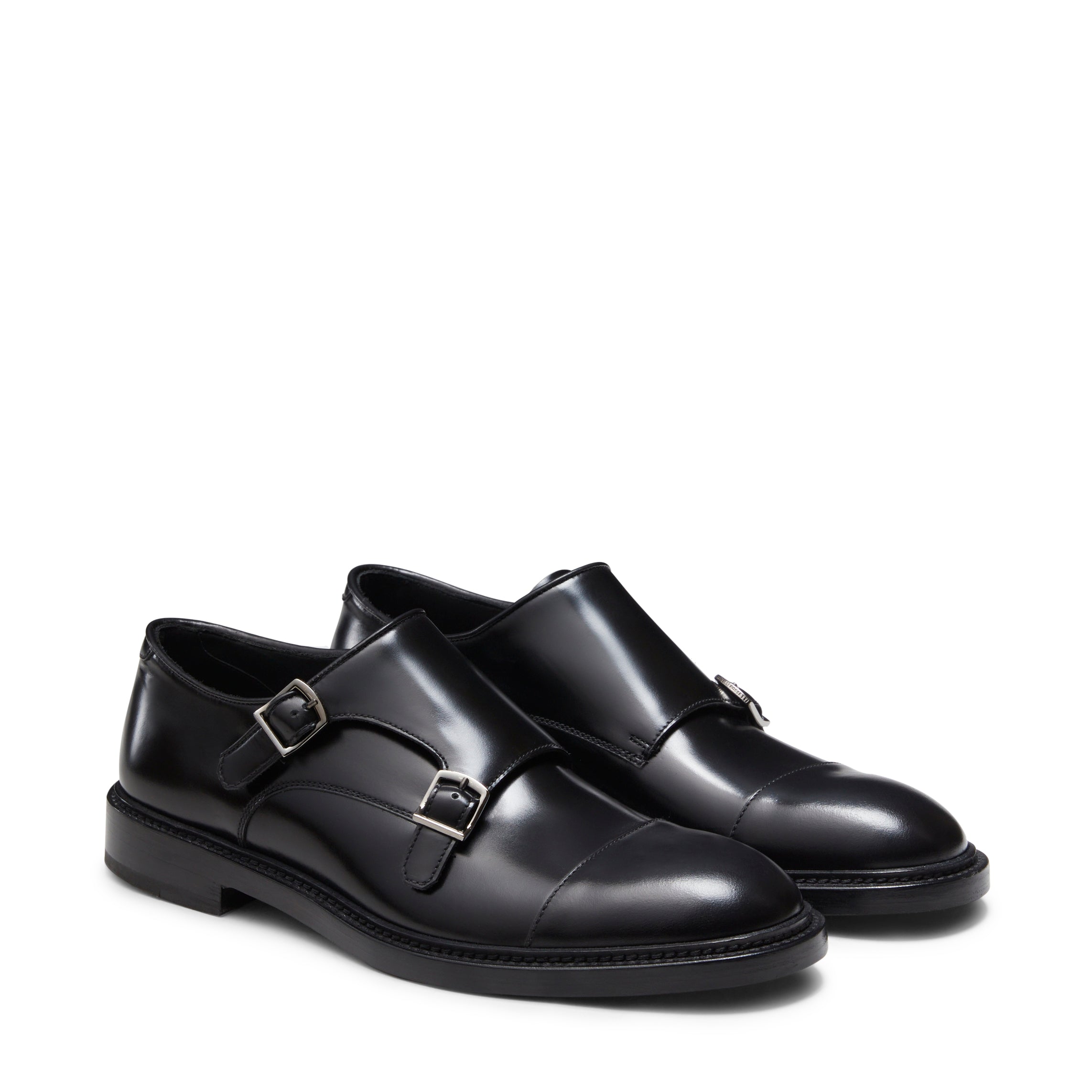 F.lli Rossetti Derby Doppia Fibbia 14756 scarpe pelle nera