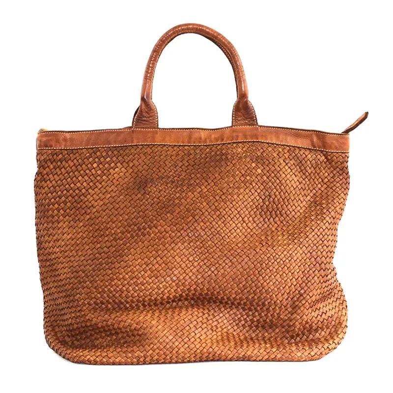 Sandro Barbera Baay69 borsa cuoio intreccio pelle 35x36x18 cm