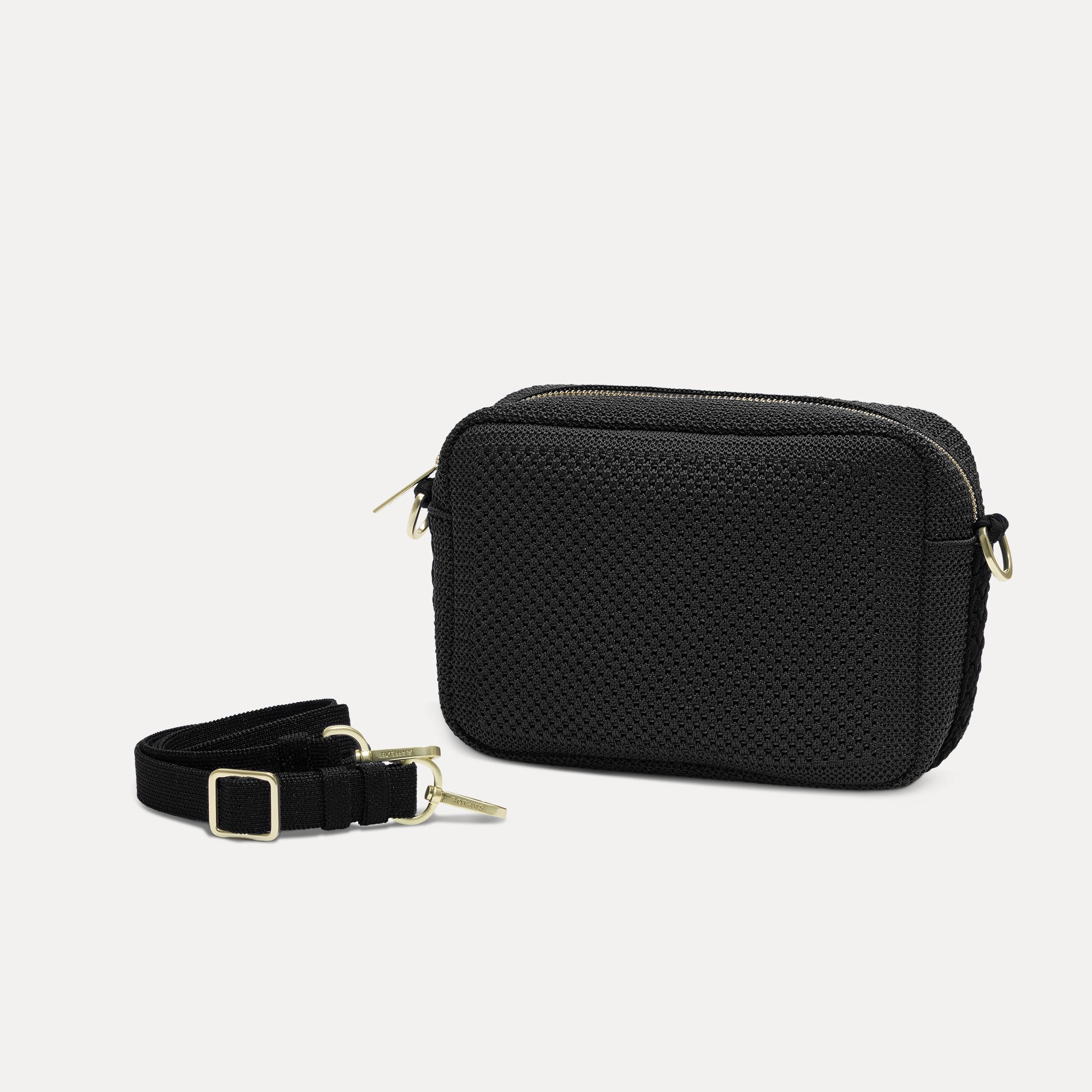 Rothy's The Crossbody Camera Bag borsa tracolla Black Licorice Open-Knit