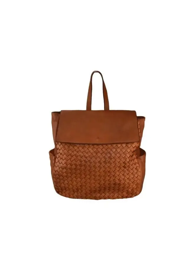Sandro Barbera BAZS53 zaino pelle intrecciata cuoio vintage