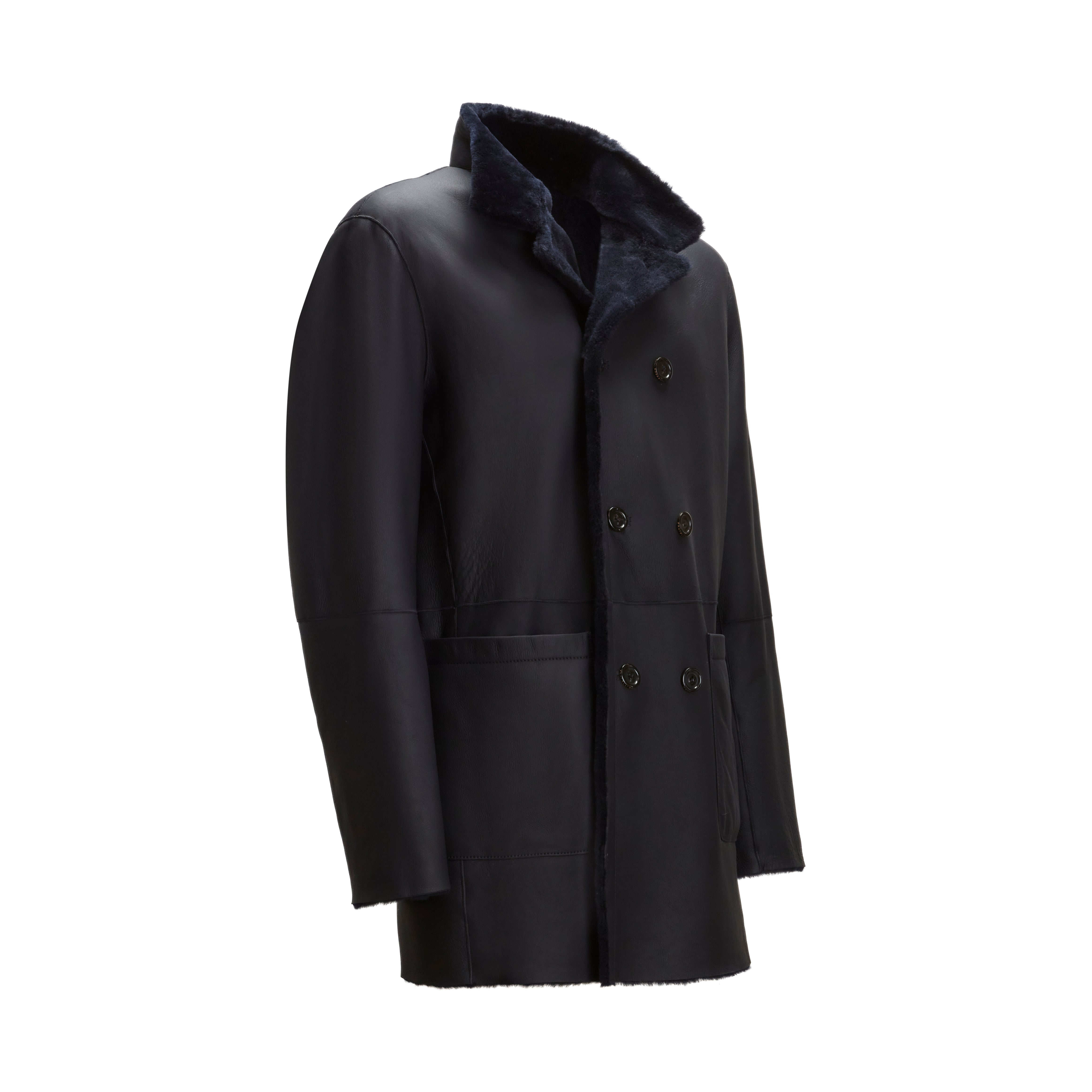 F.lli Rossetti 99810 cappotto uomo shearling blu reversibile