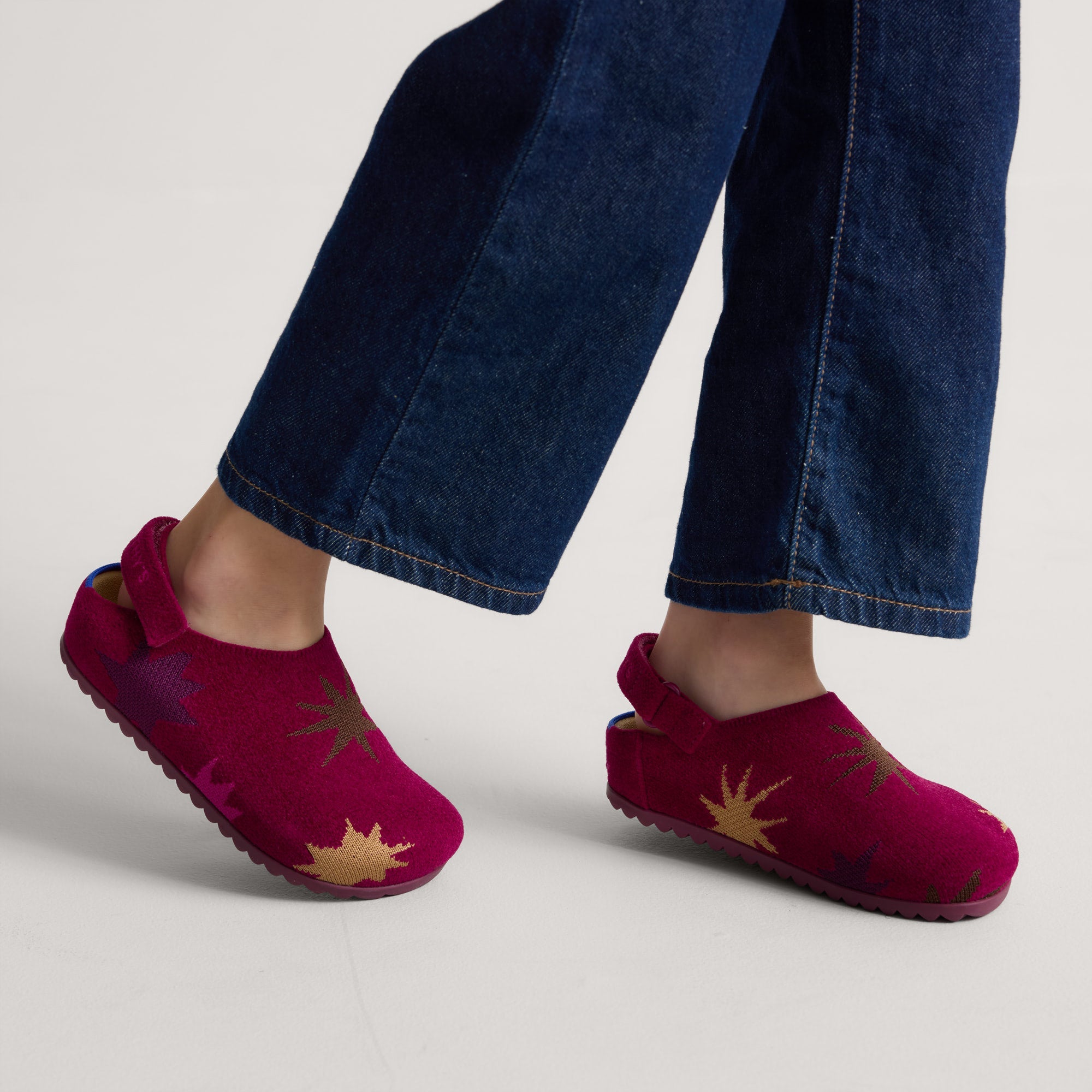 Rothy's The Kids Clog zoccoli bimba fucsia revelvet stelline