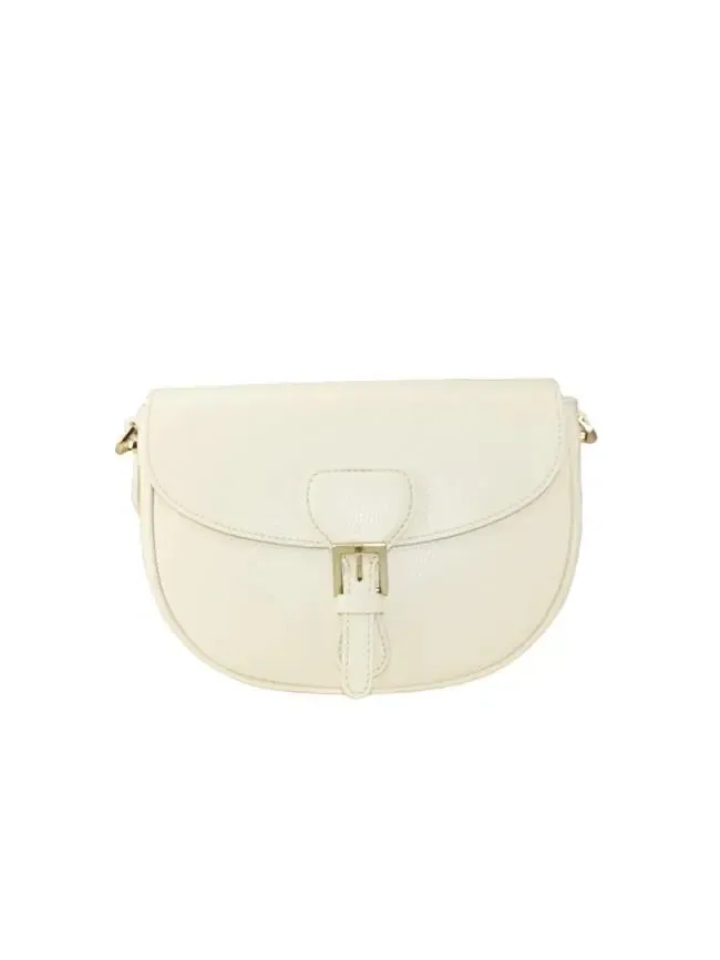 Sandro Barbera BACU 29832 Borsa a Spalla Pelle Panna Catena