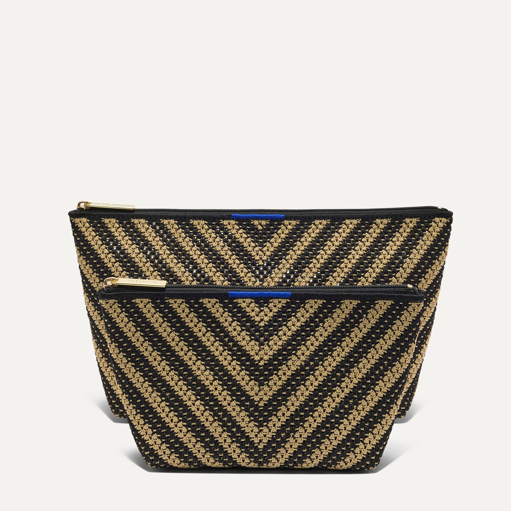 Rothy's The Travel Pouch Set pochette viaggio Toffee Chevron 2 pezzi