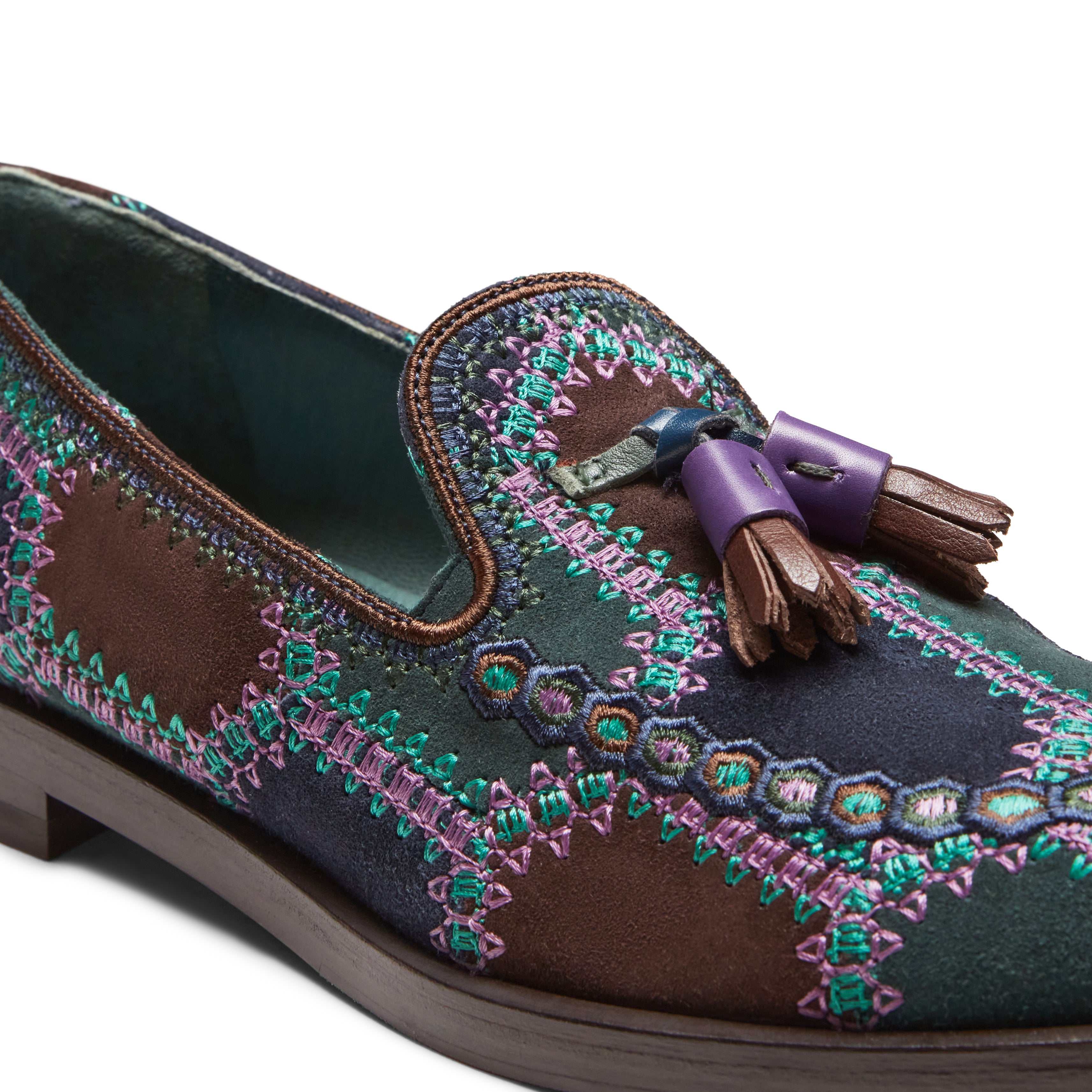 F.lli Rossetti Brera 68125 mocassino suede bottiglia ricamato